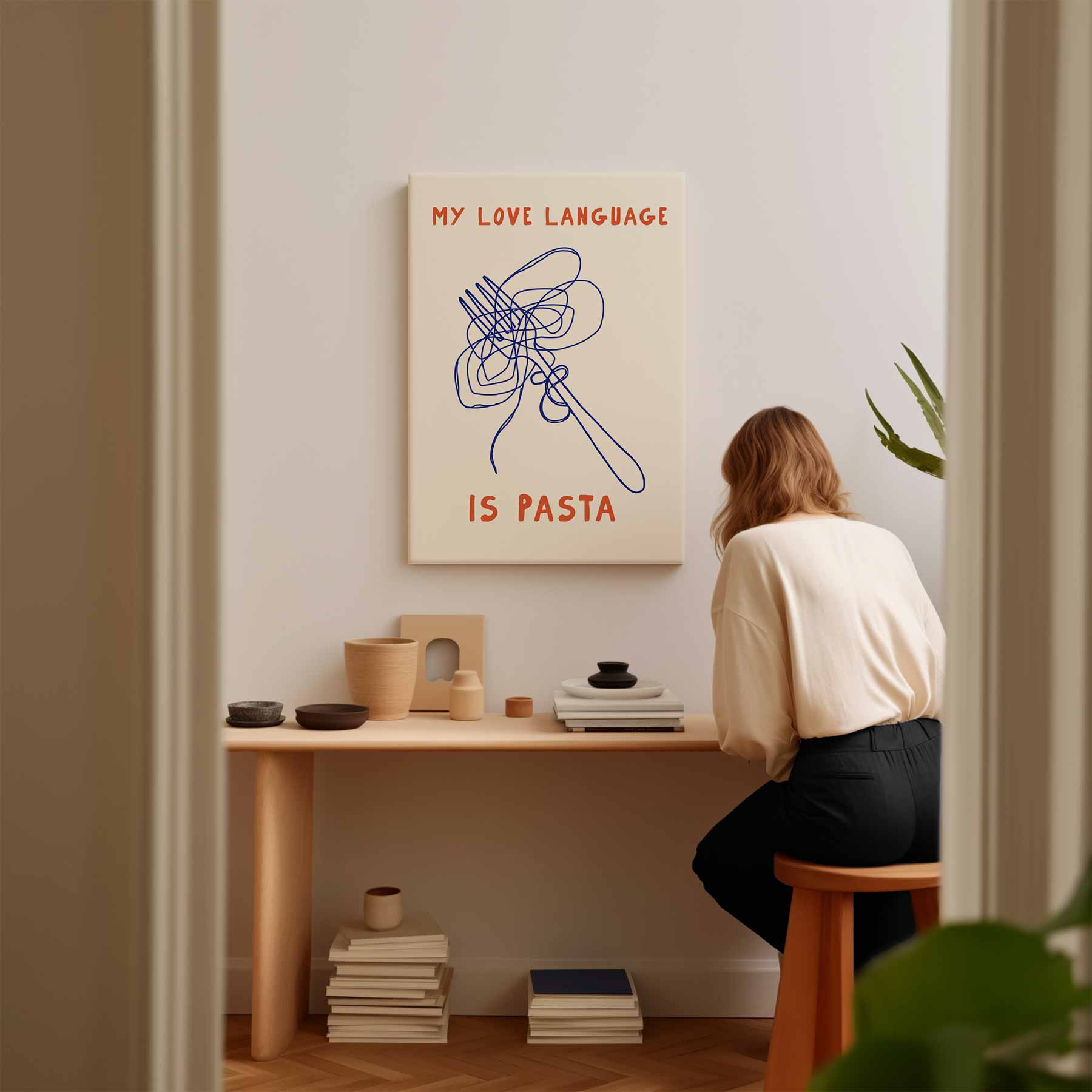 Pasta Liefdestaal Kunstwerk-canvas-dibond-plexiglas-wanddecoratie-WallArtistic