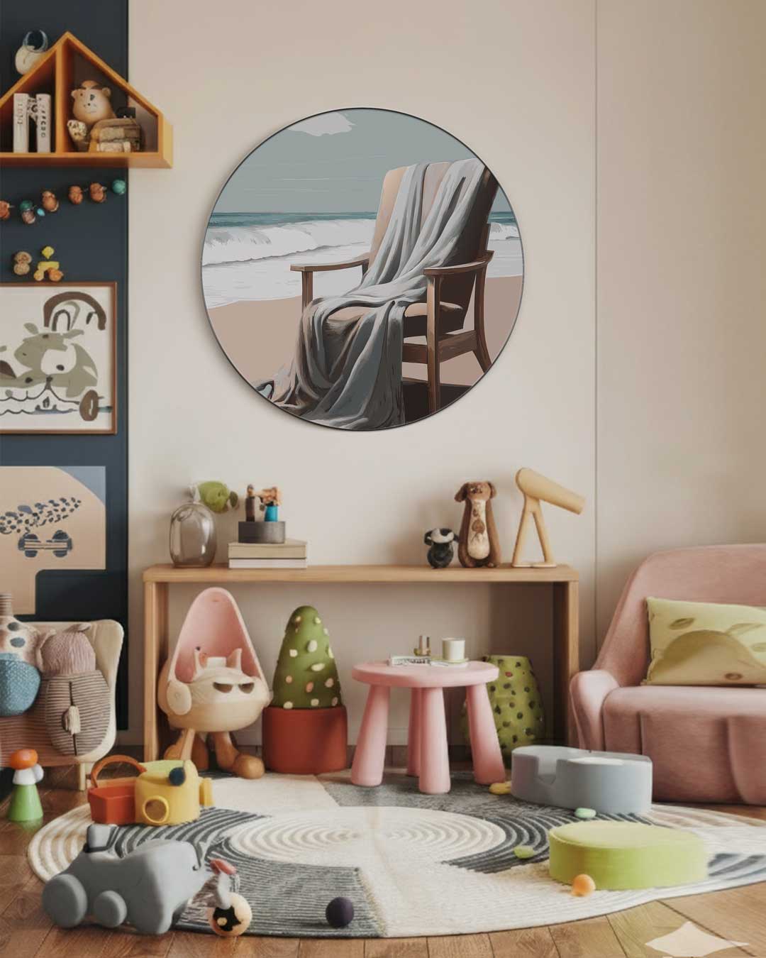 Strandstoel Muurcirkel-WallArtistic