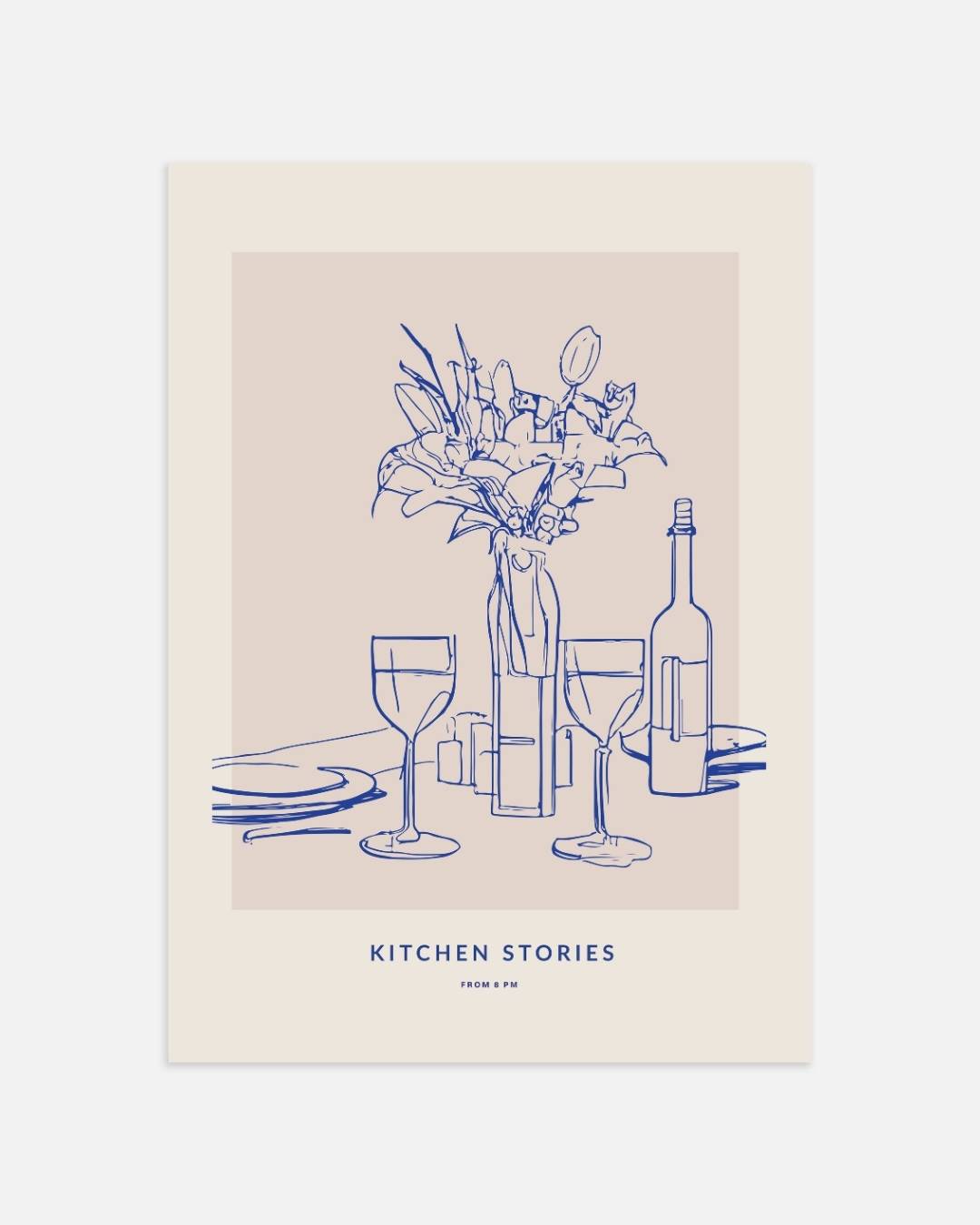 Kitchen stories bloemen en wijn Poster