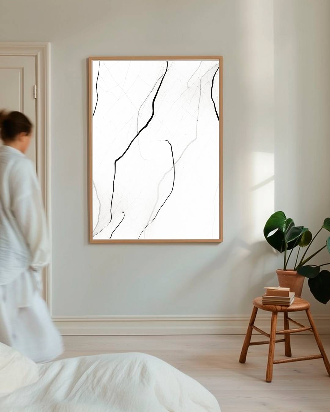 Abstracte zwarte lijnen Poster