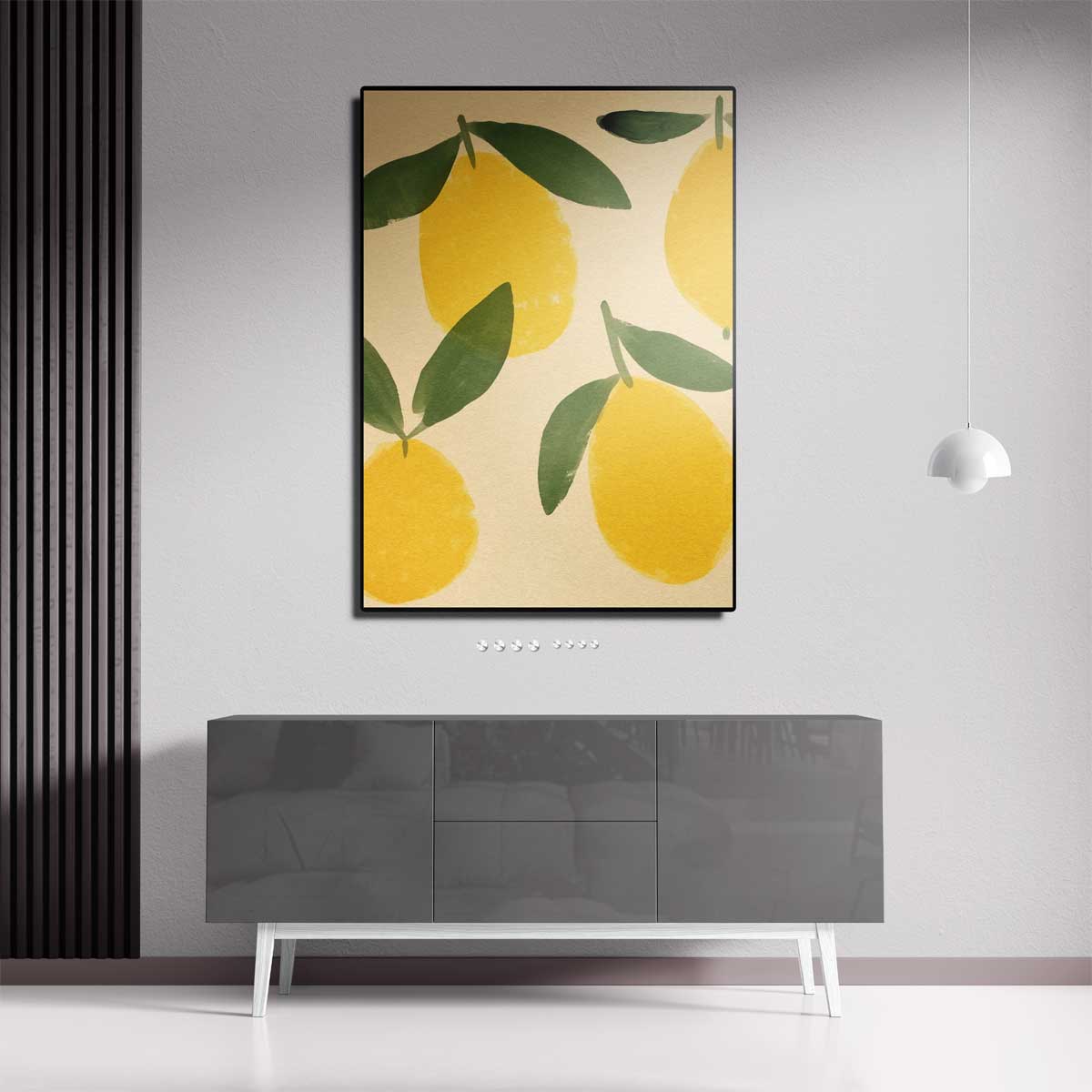 Lemons with leaves on a beige background