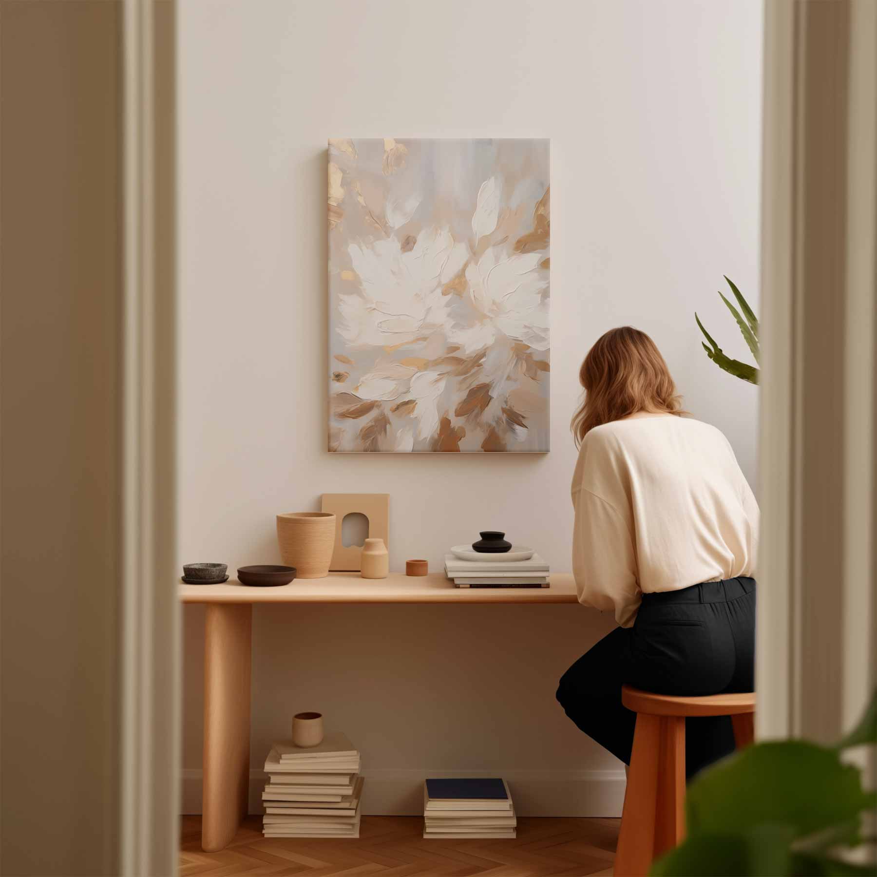 Flowers with warm brushstrokes
