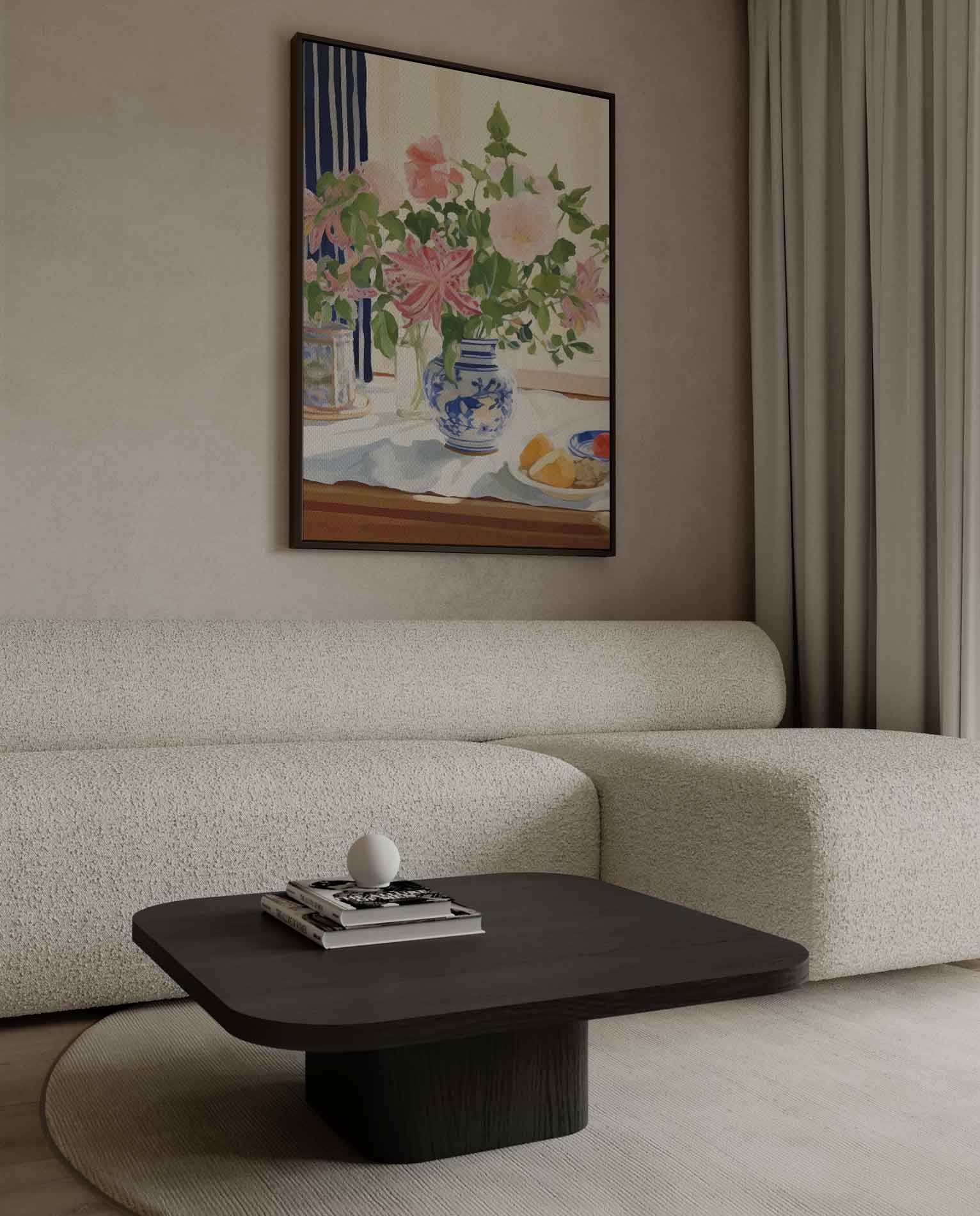 Vase with flowers on the table