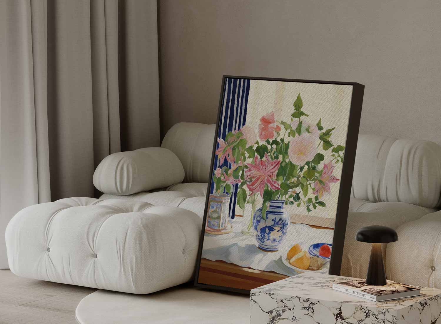 Vase with flowers on the table