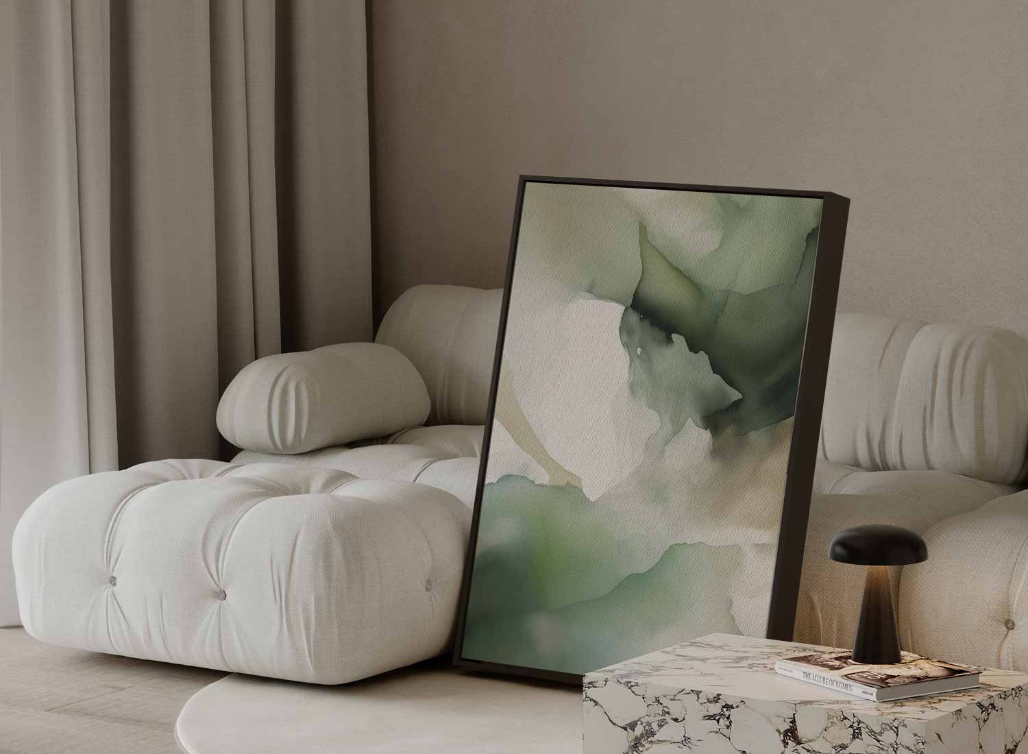Deep green abstract landscape