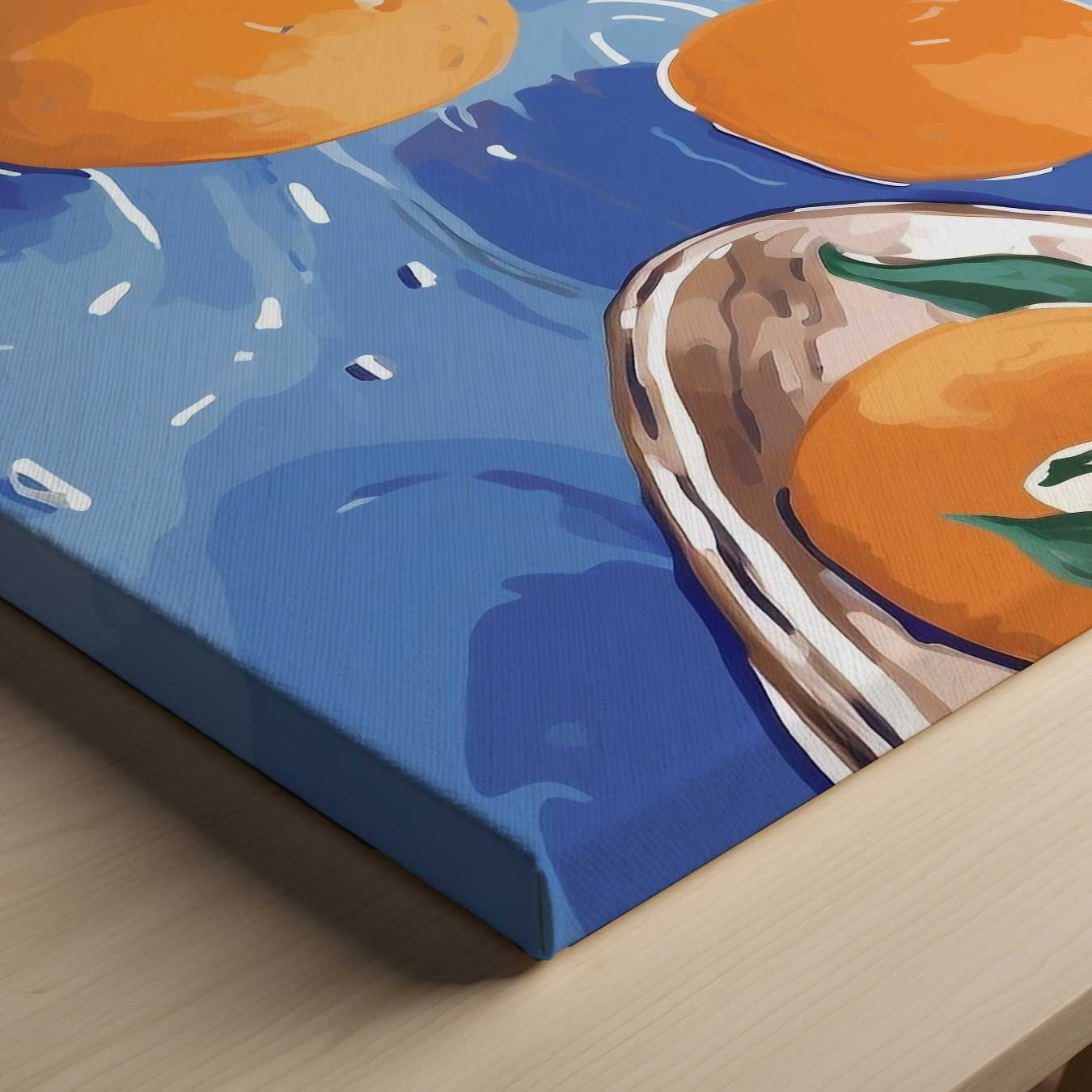 Mandarins on blue