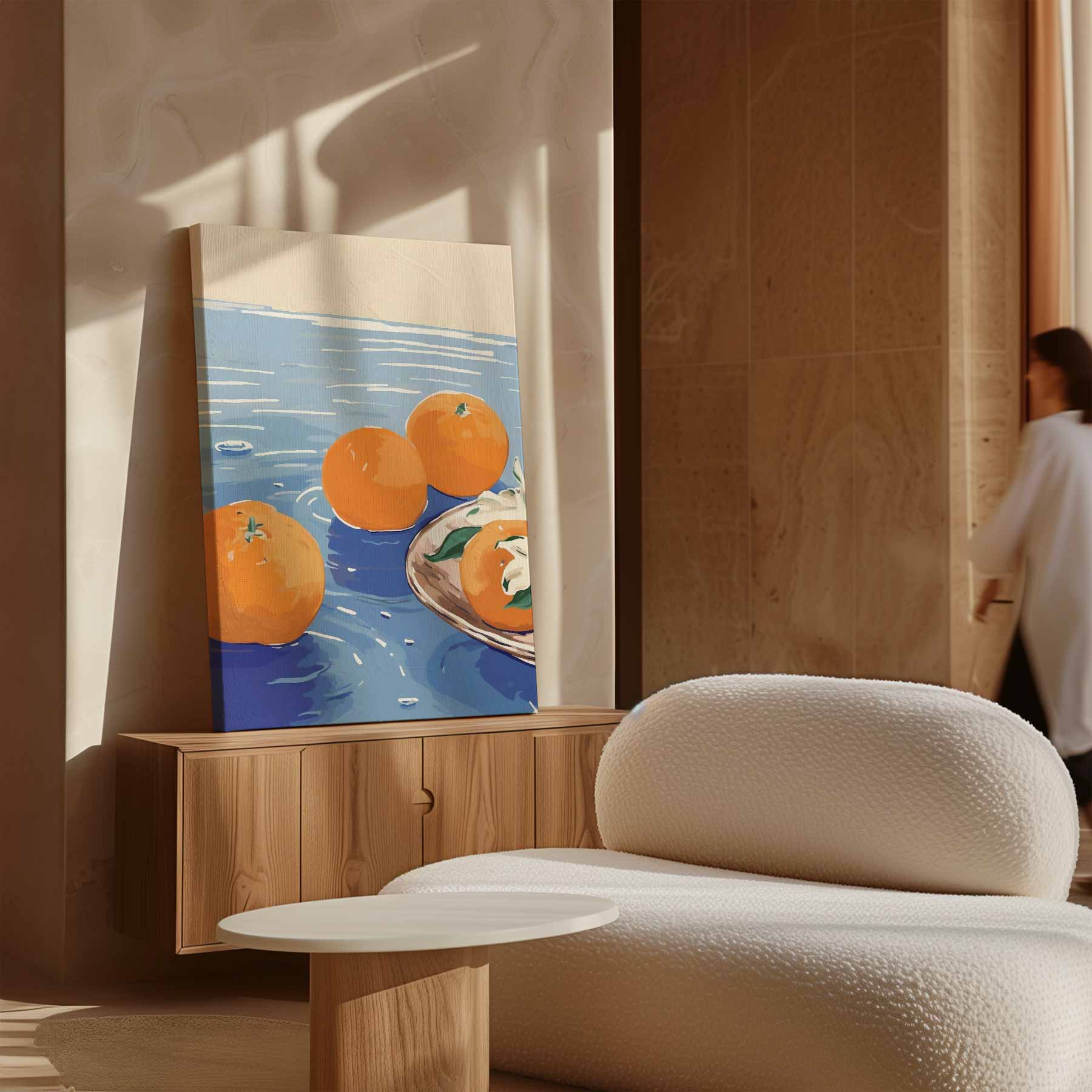 Mandarins on blue