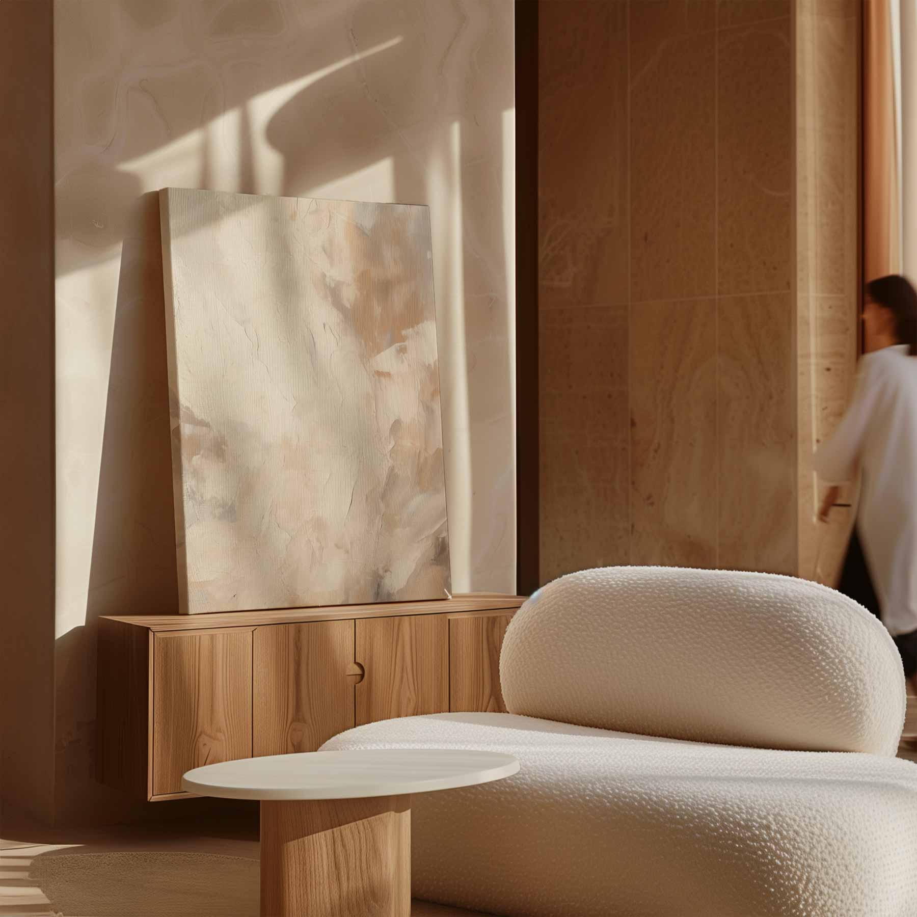 Warm abstraction in beige and cream