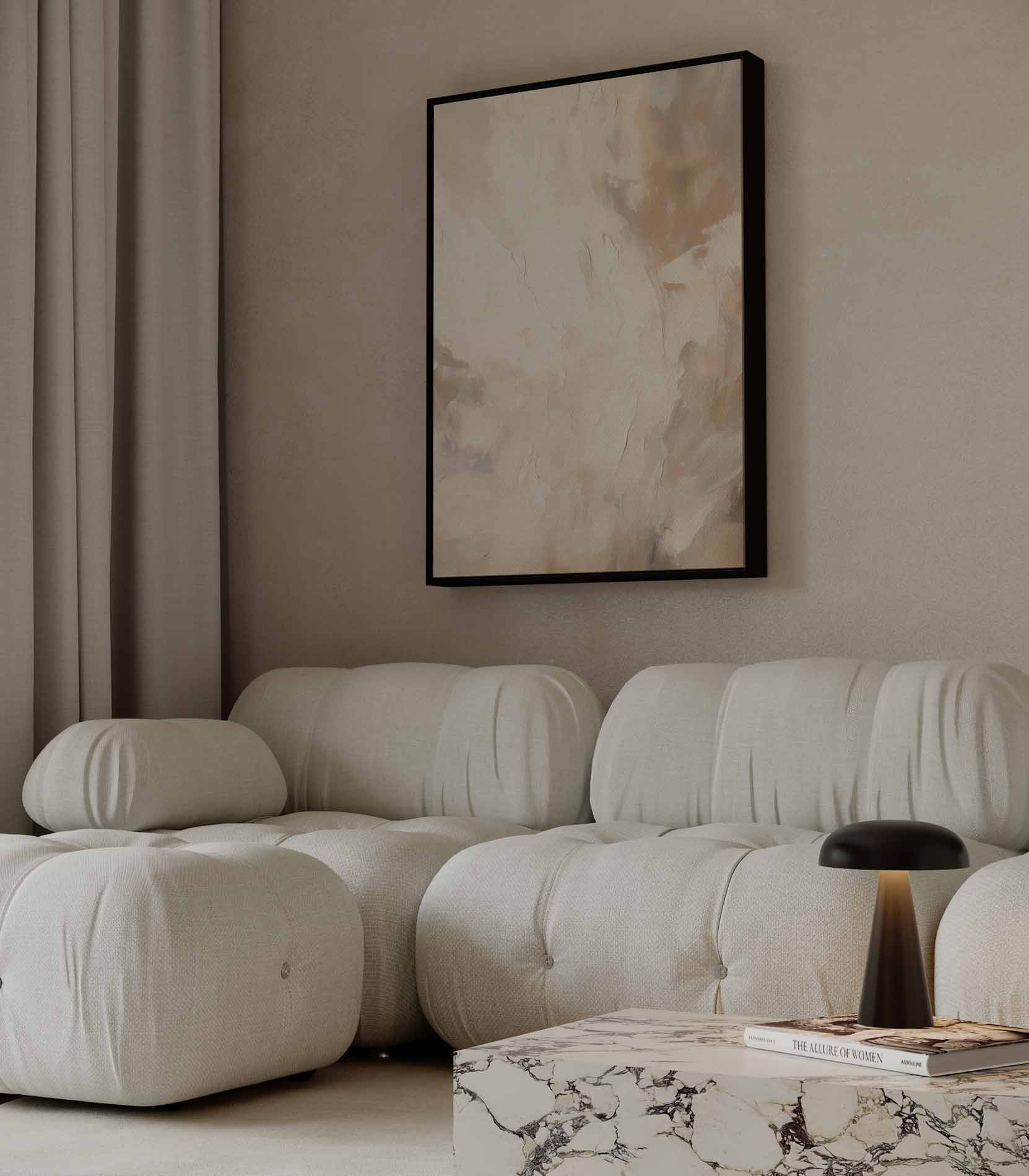 Warm abstraction in beige and cream