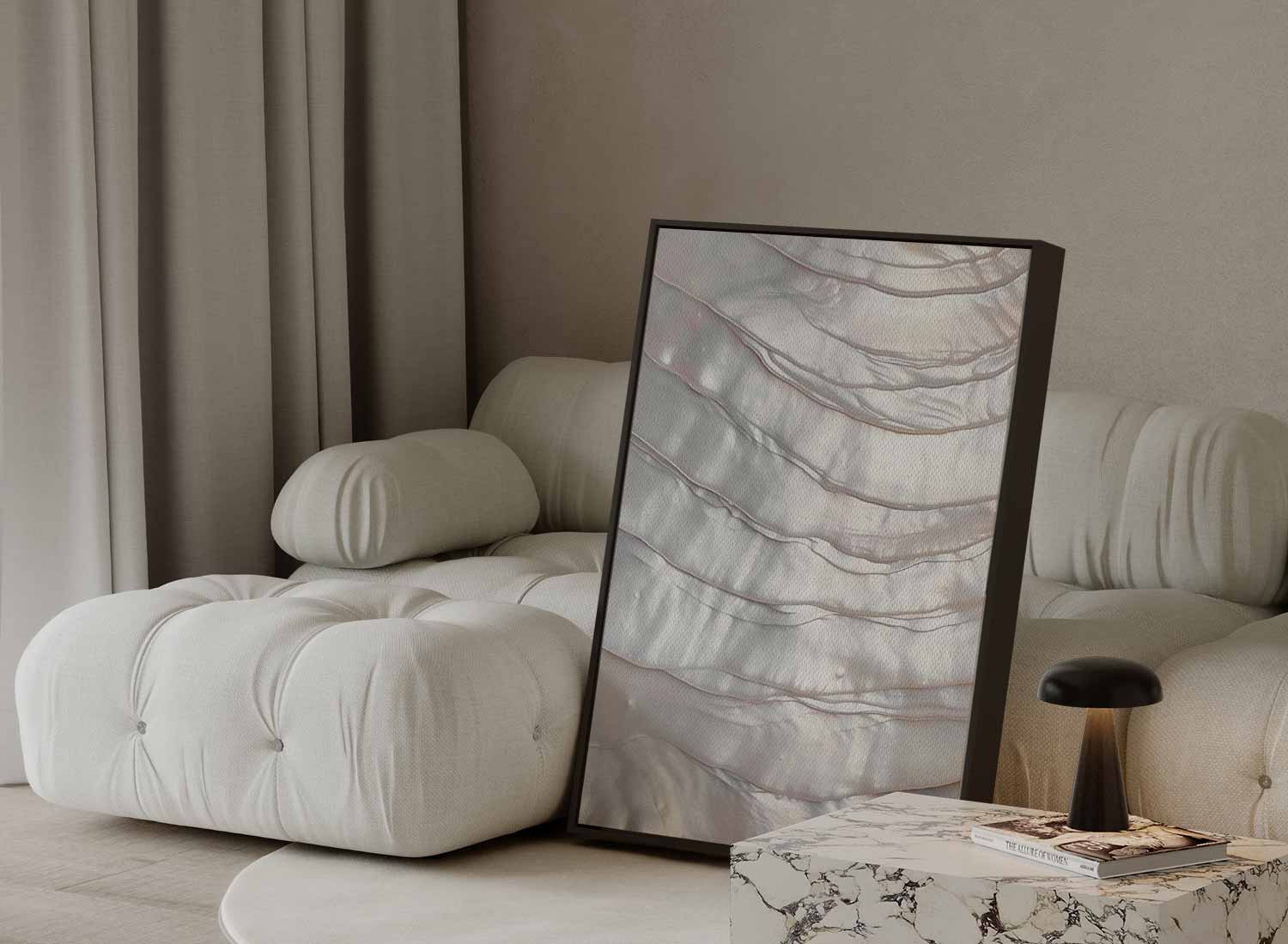 Mother of pearl layers in light