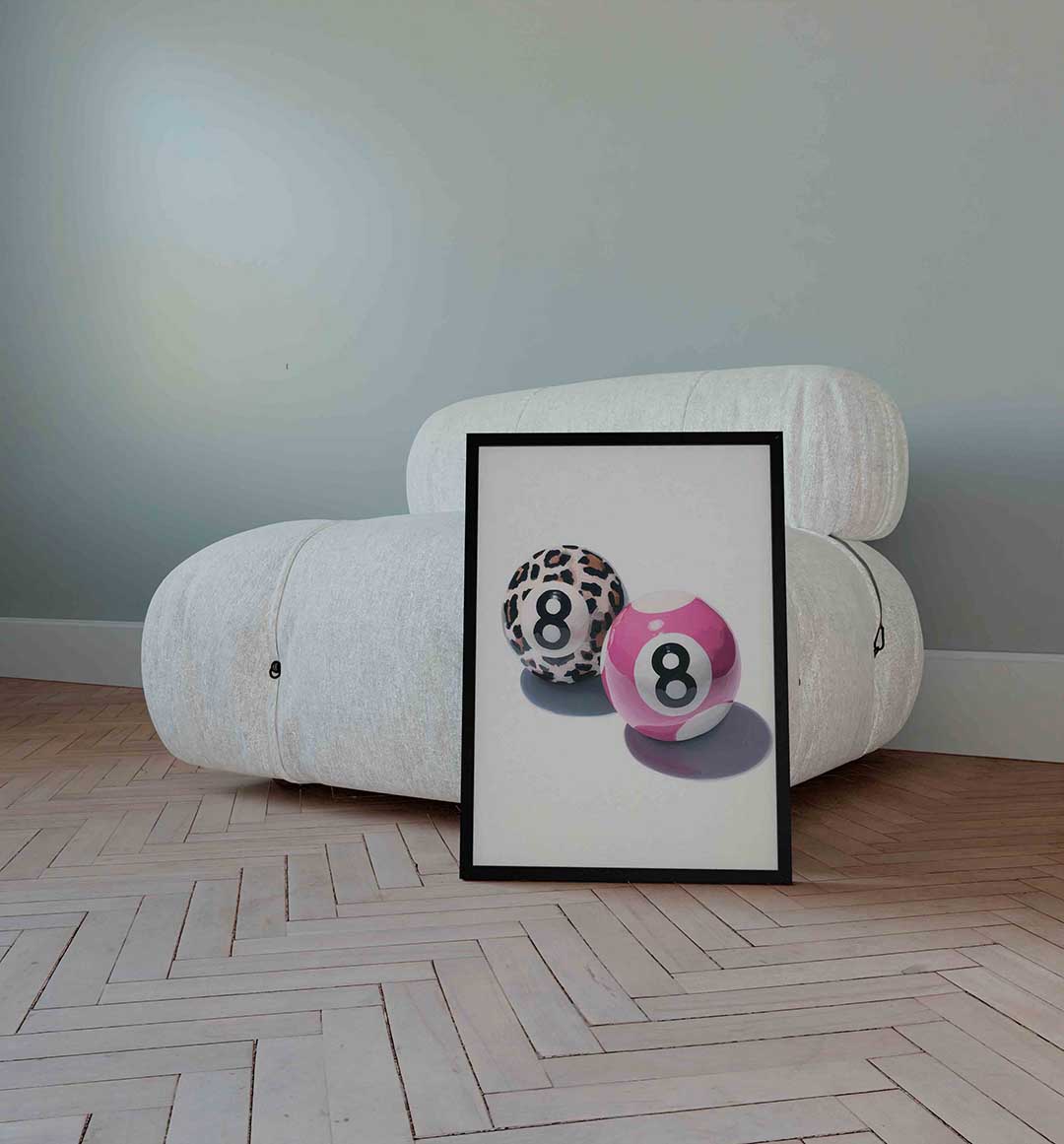 Biljartballen met patroon Poster