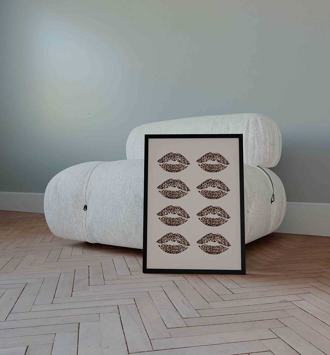 Luipaard lippen Poster
