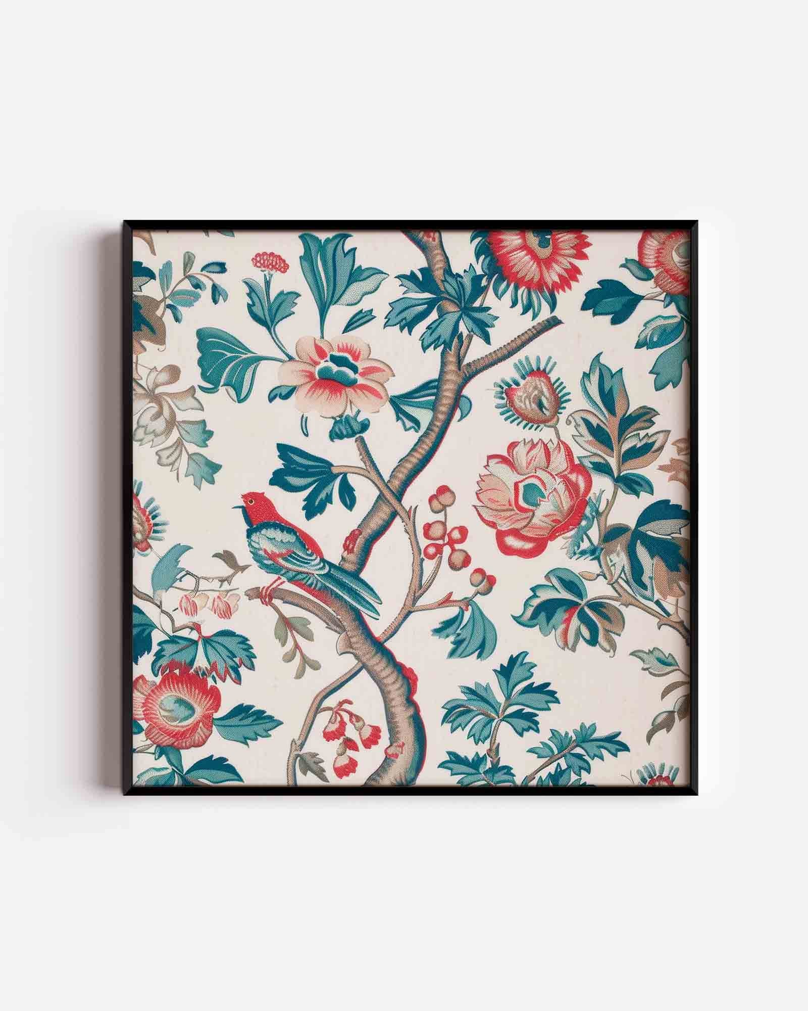 Vogel en bloemen Poster