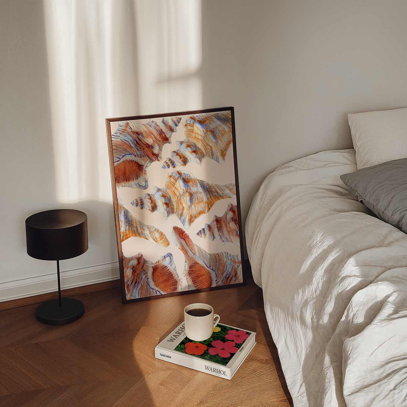 Paarse schelpen met stippen Poster-WallArtistic