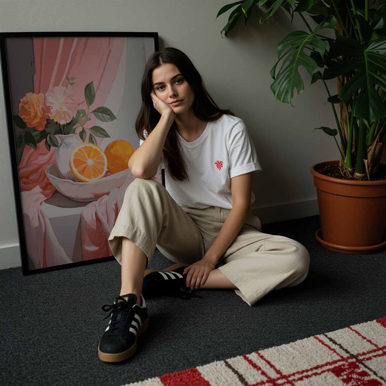 Vrolijke Citrus en Bloemen Poster-WallArtistic