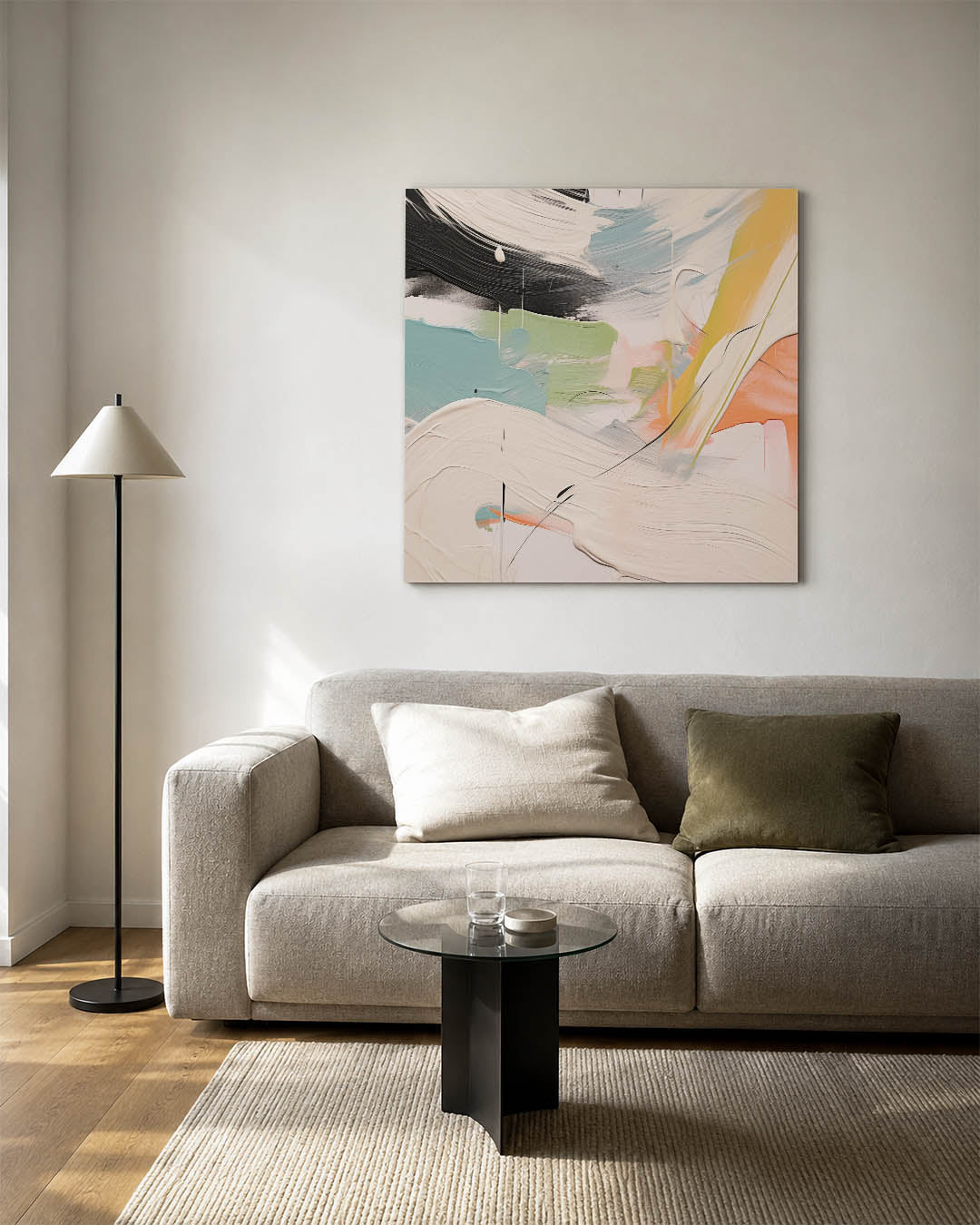 Dynamische kleurencompositie Kunstwerk