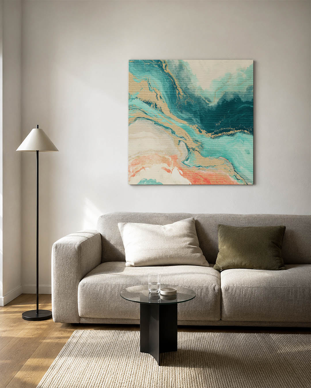Vloeiende kleurencompositie Kunstwerk
