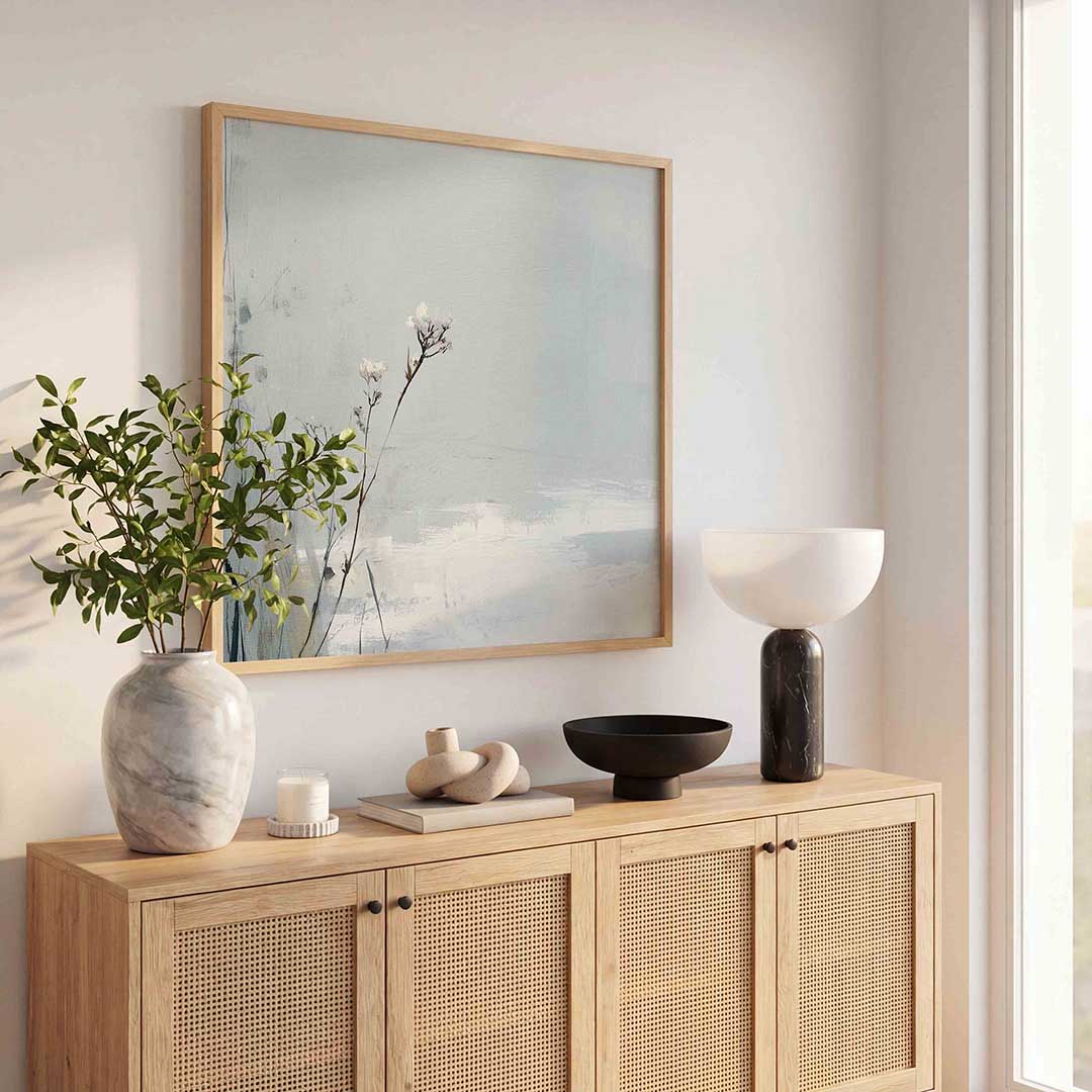 Witte bloemen Poster