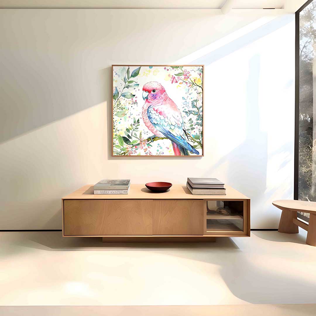 Papegaai en bloemen Poster