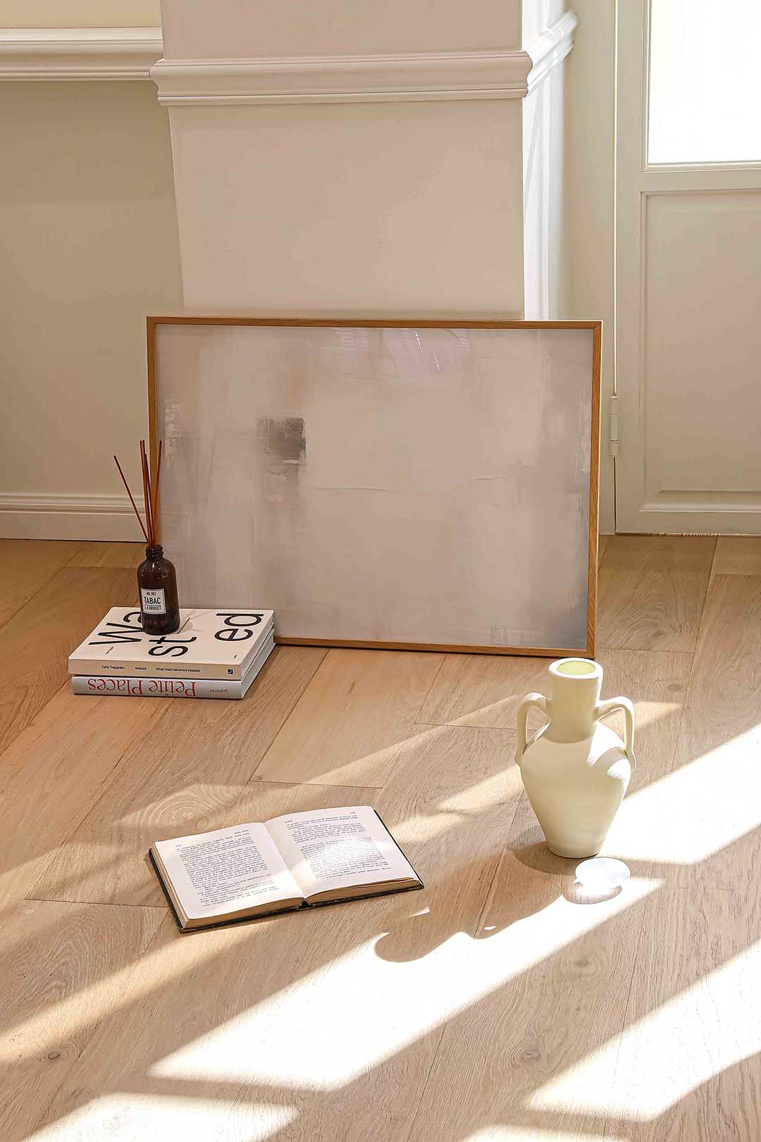Abstracte beige en grijze vlakken Poster