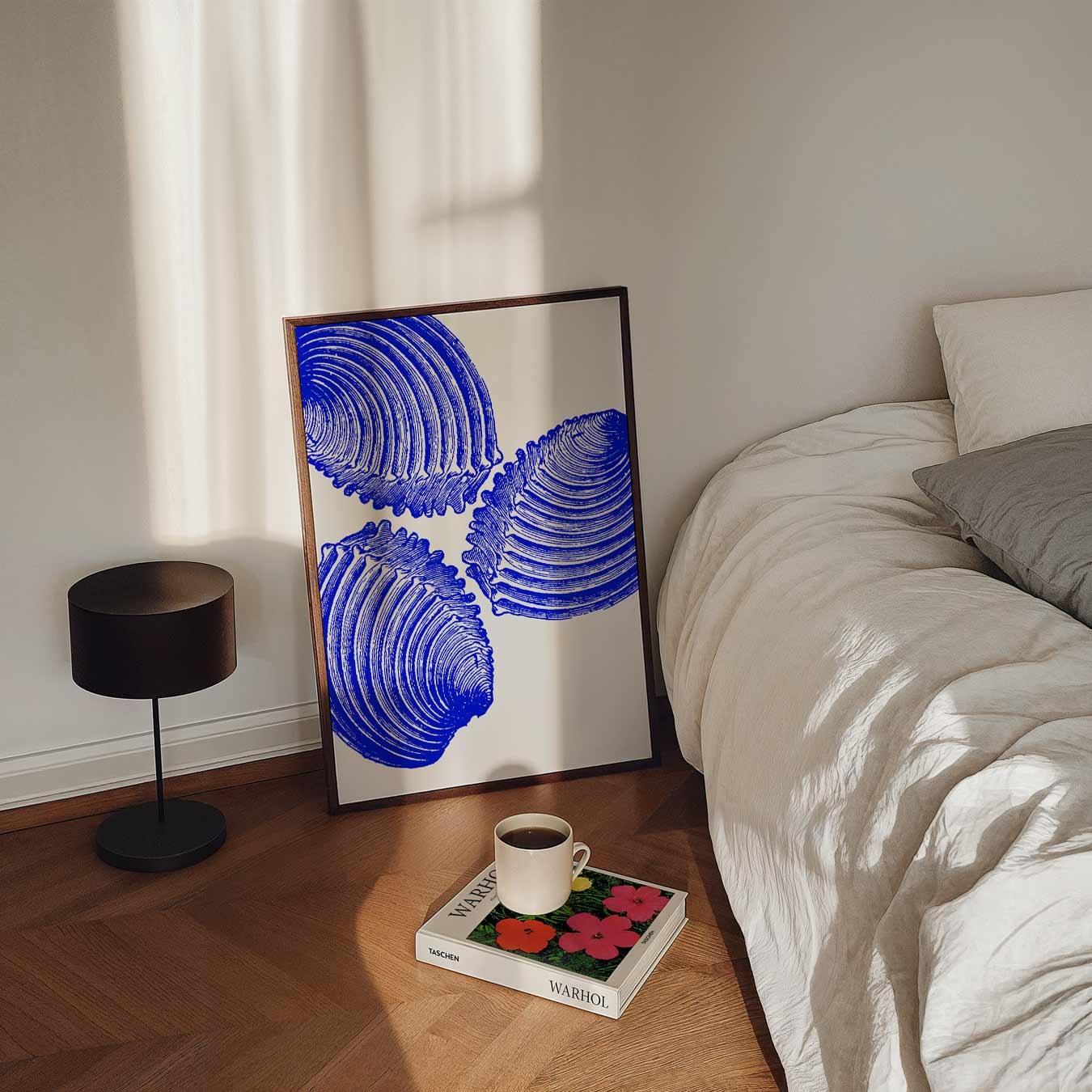 Moderne Blauwe Schelpenkunst Poster-WallArtistic