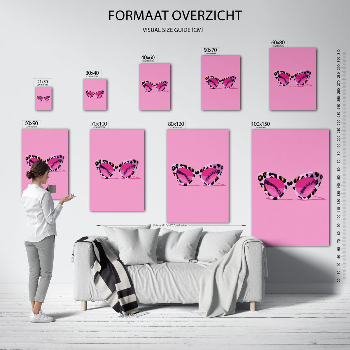 Zonnebril met luipaardprint Poster