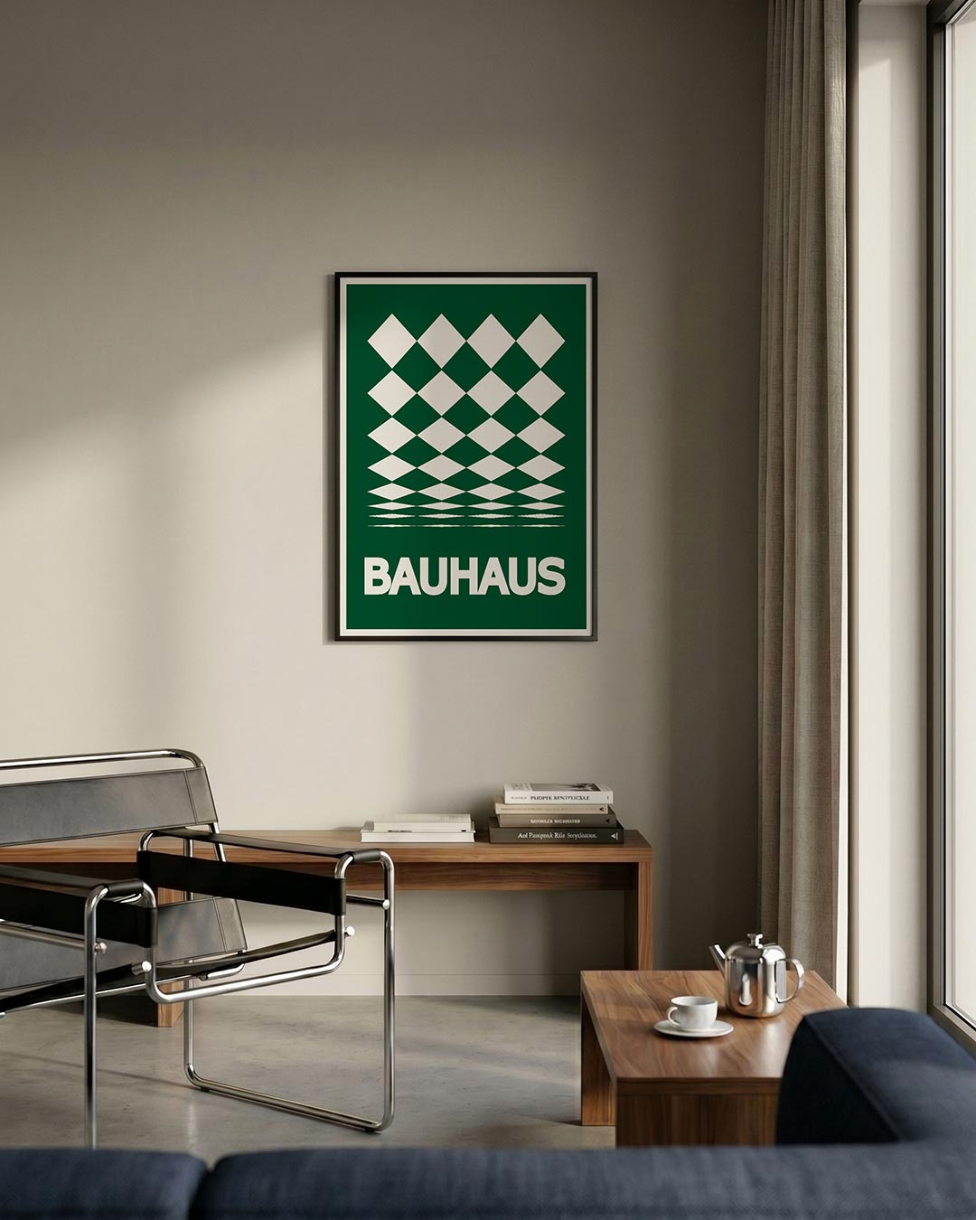 Ruitpatroon en tekst Poster