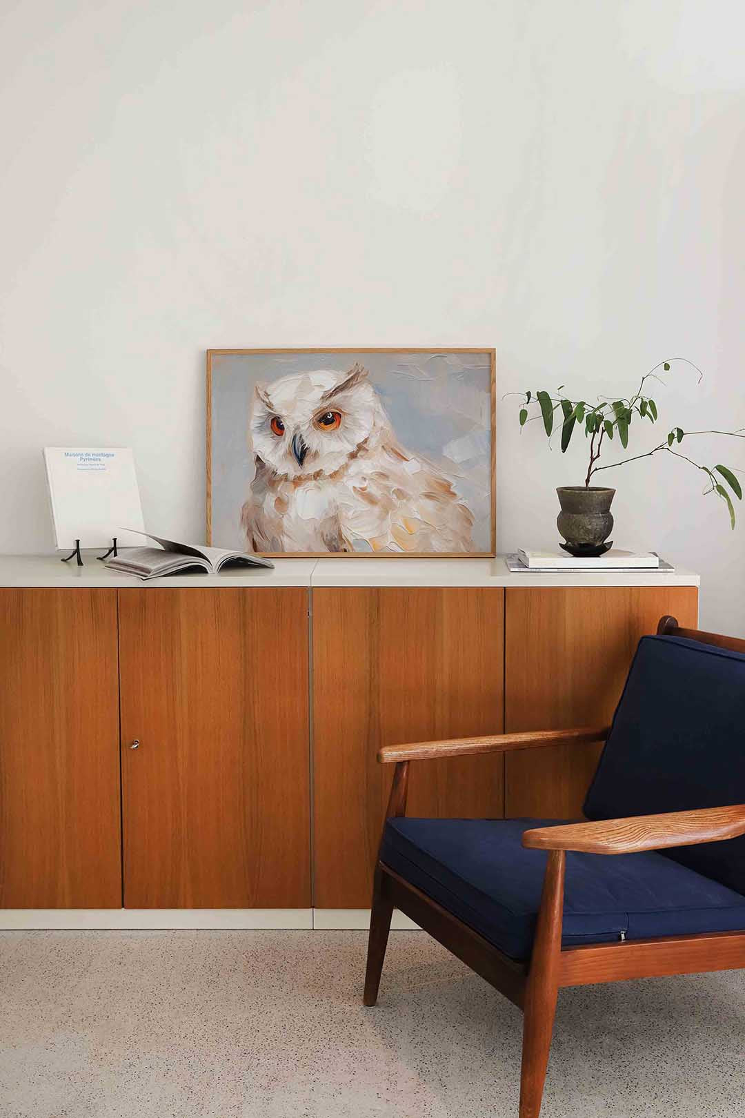 Uil met oranje ogen Poster