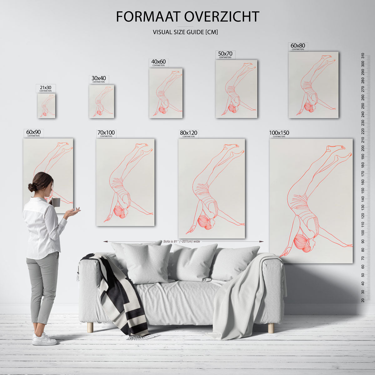 Rode figuur in beweging Poster