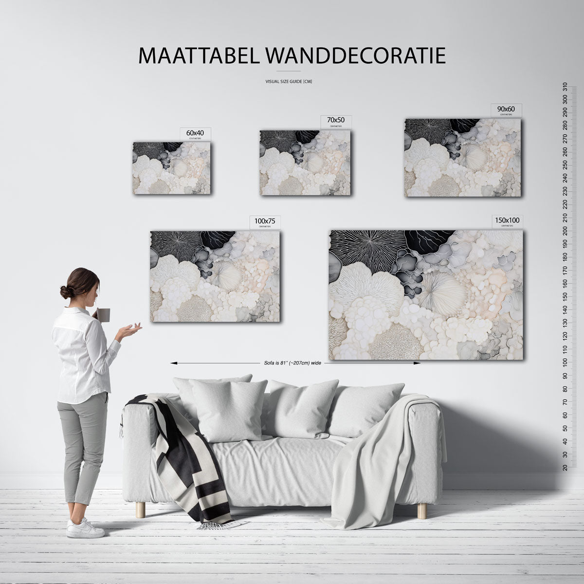 Organische vormen compositie Kunstwerk