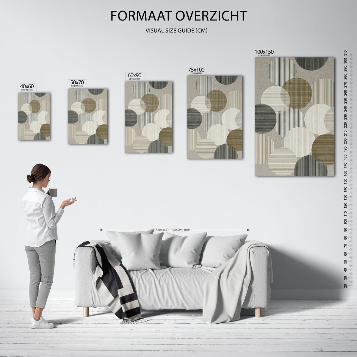 Gestreepte cirkelpatronen Kunstwerk