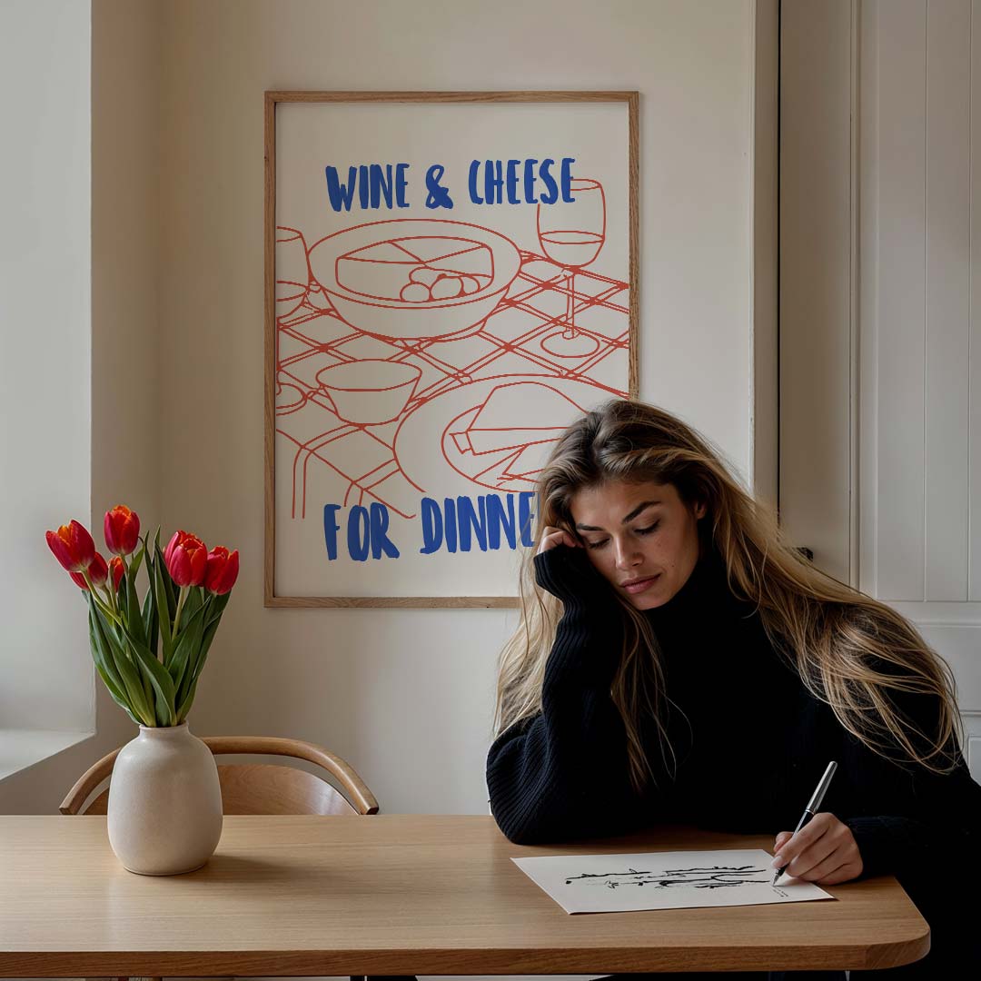 Wijn & Kaas Avond Poster-WallArtistic
