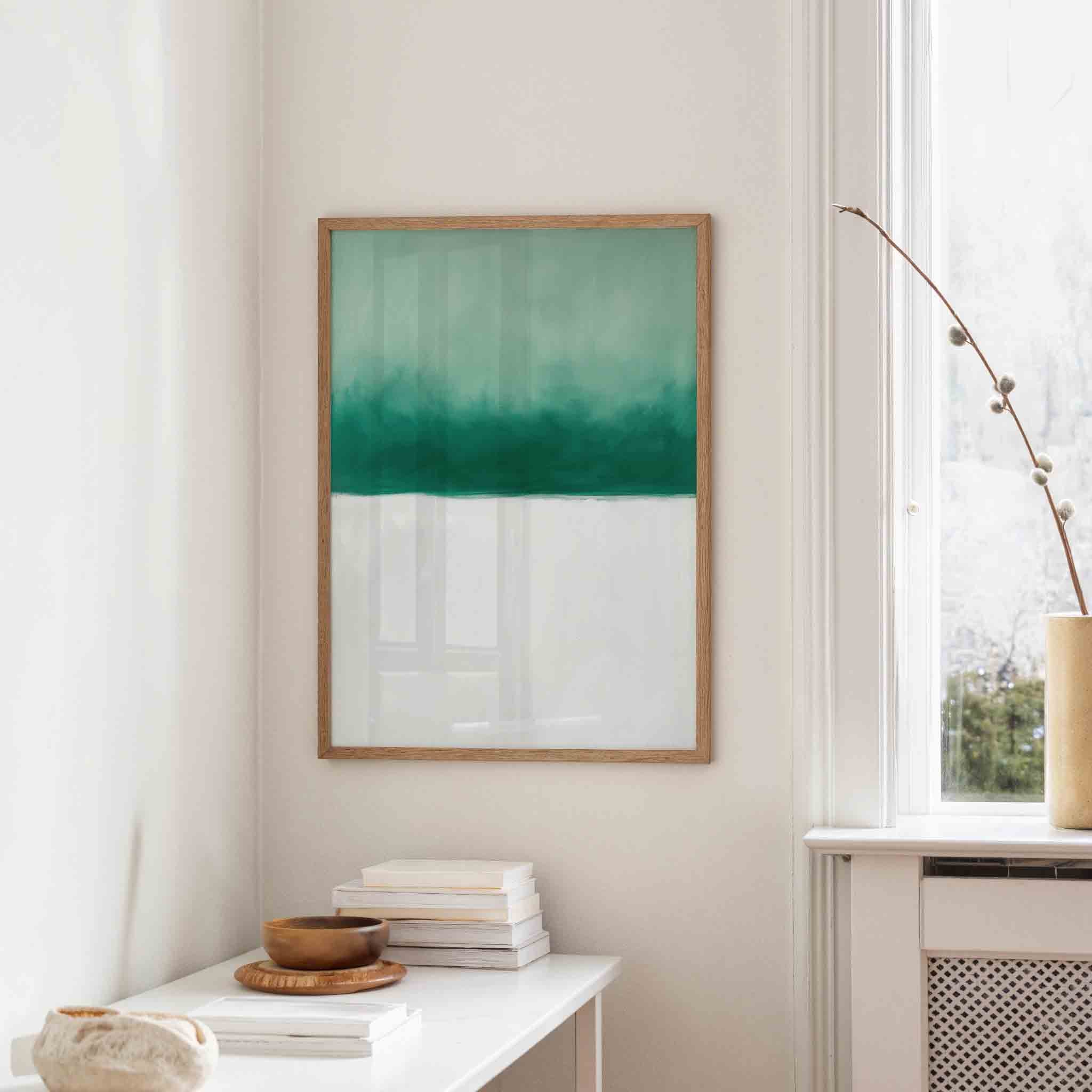 Groene en witte abstracte Poster