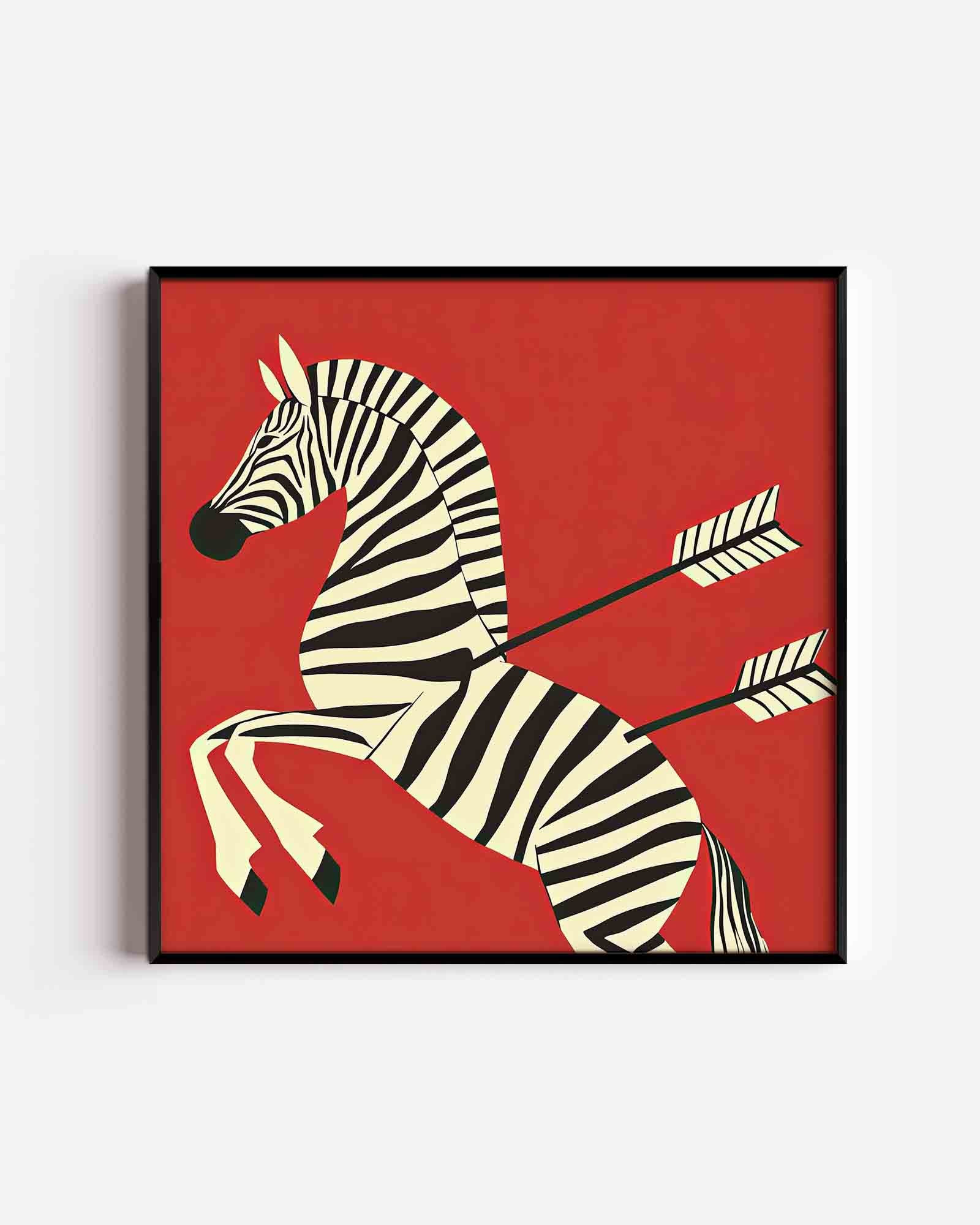 Zebra met pijlen Poster