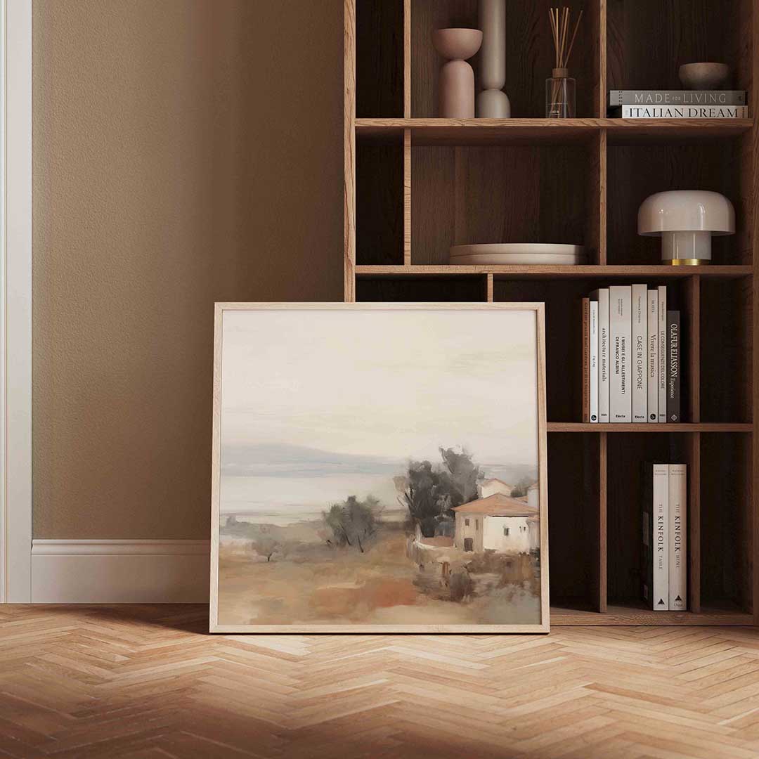 Landschap met huis Poster
