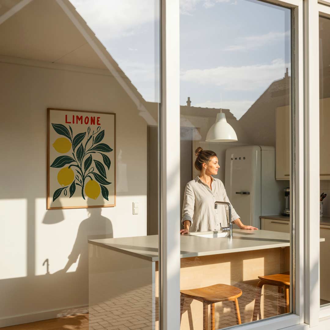 Zonnige Citroen Illustratie Poster-WallArtistic