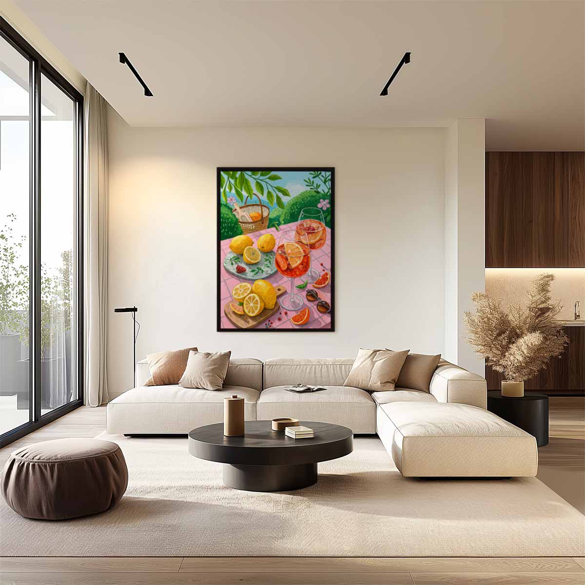 Zonnige Citrus Tafereel Kunstwerk-canvas-dibond-plexiglas-wanddecoratie-WallArtistic