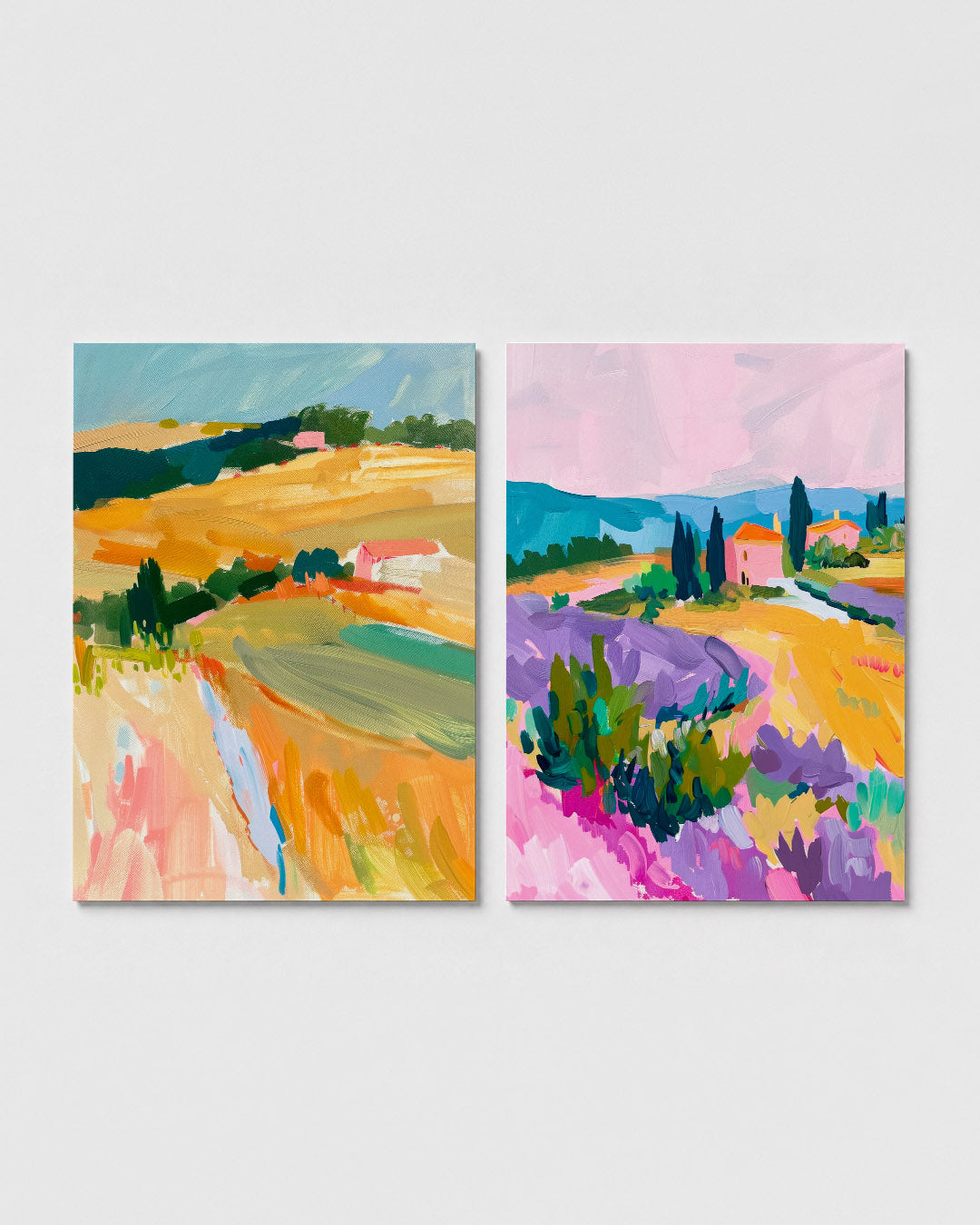 Kleurige landschapssferen Posterset