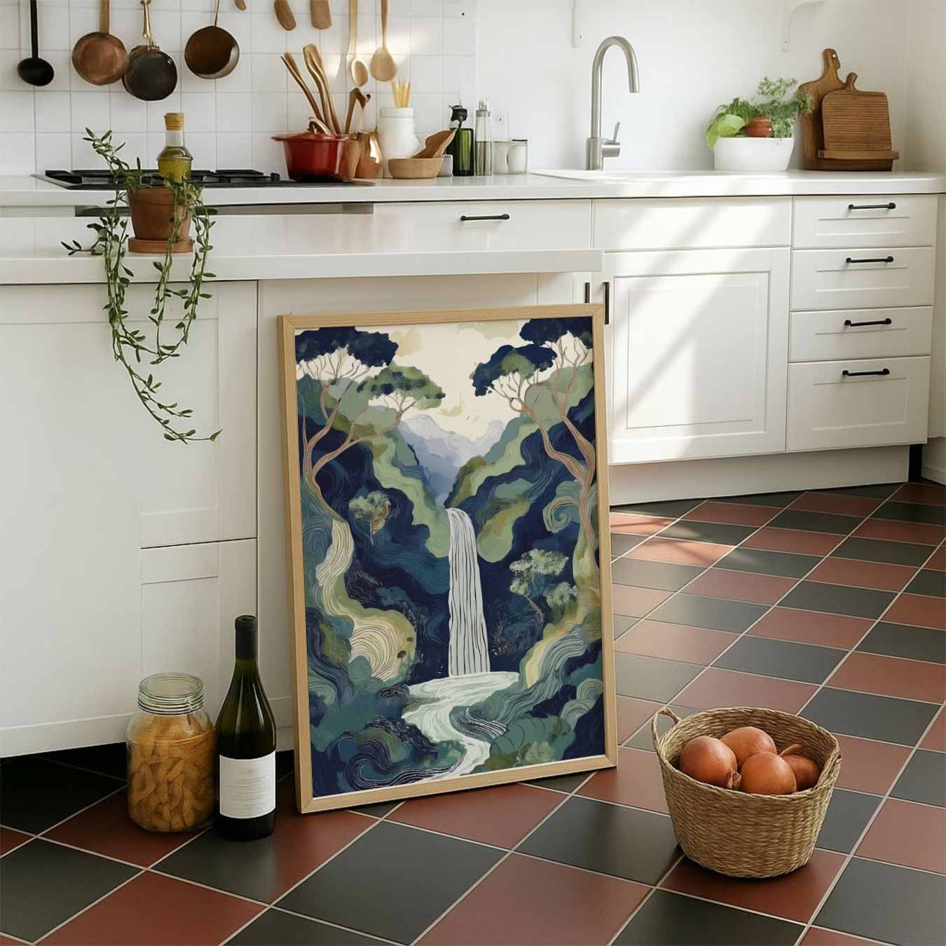 Dromerige Watervallandschap Poster-WallArtistic