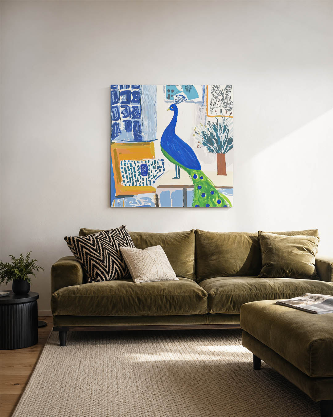 Vrolijke pauw Kunstwerk