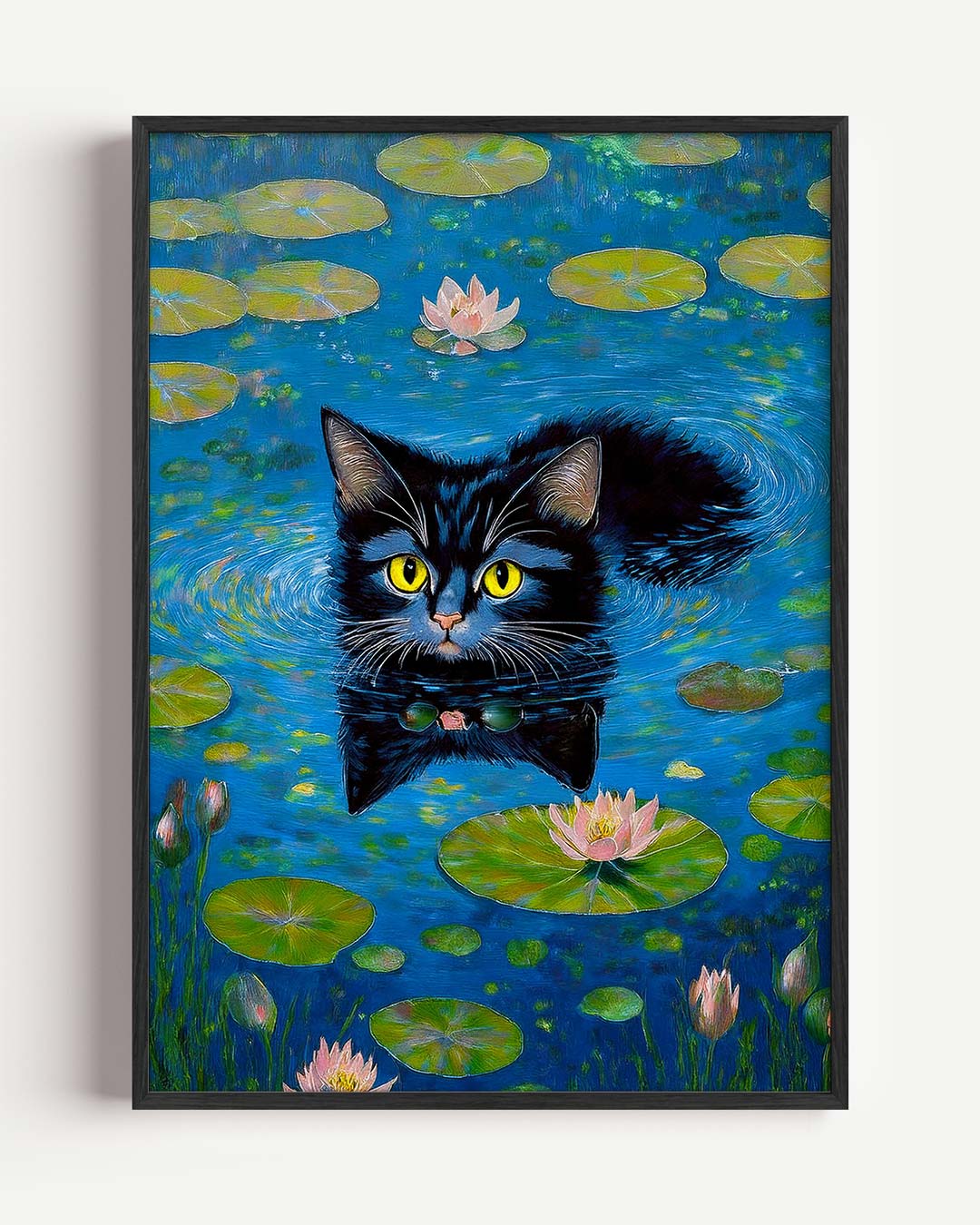 Zwemavontuur van de Kat Poster-WallArtistic