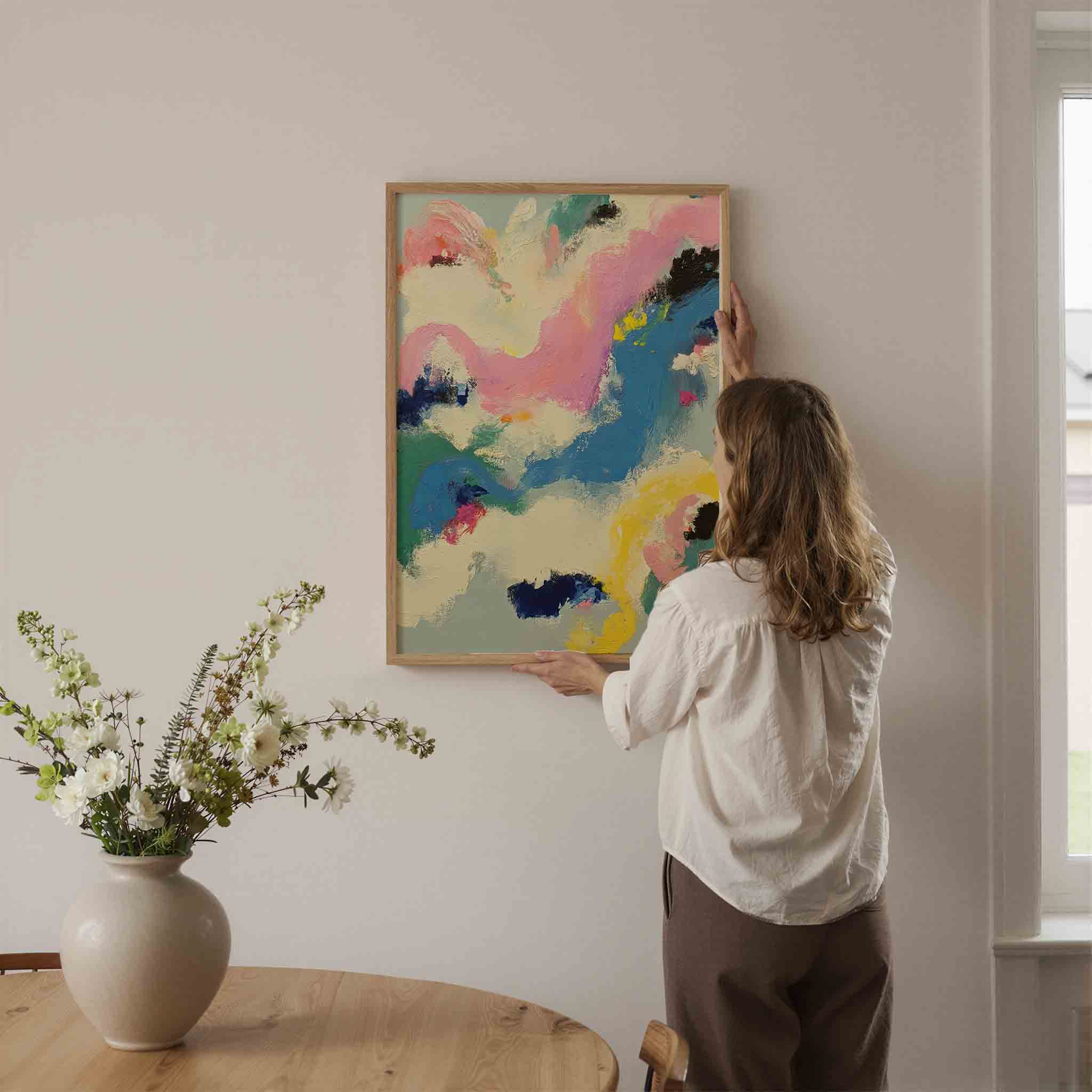 Abstracte kleurenexplosie Poster