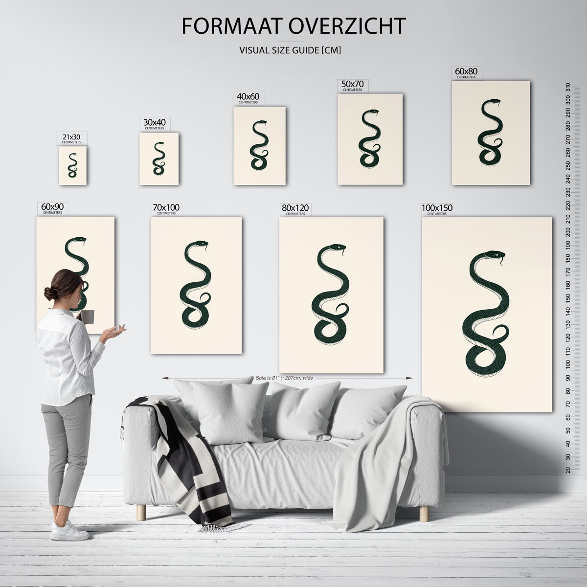 Slang op beige Poster