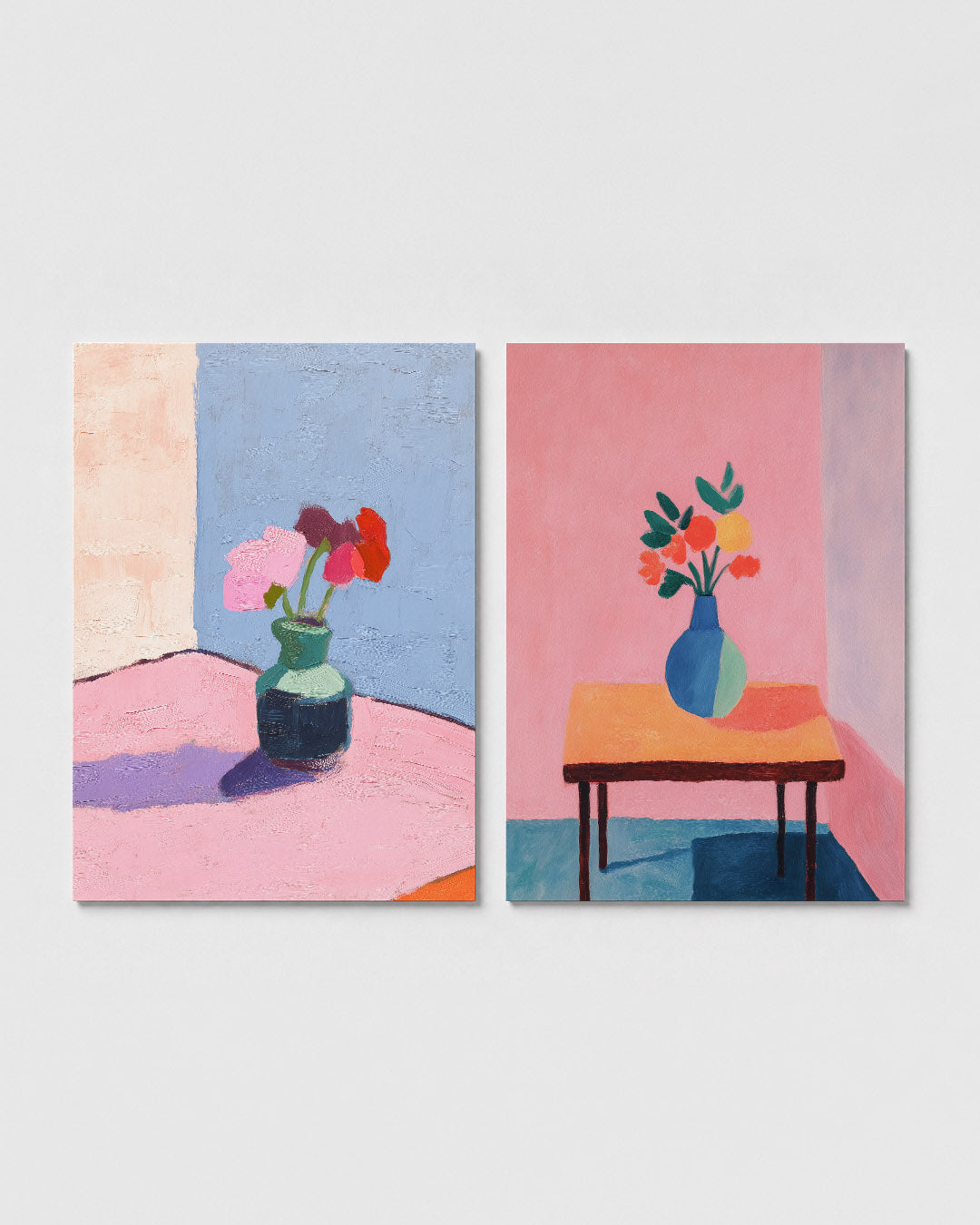 Kleurrijke bloemenvormen Posterset