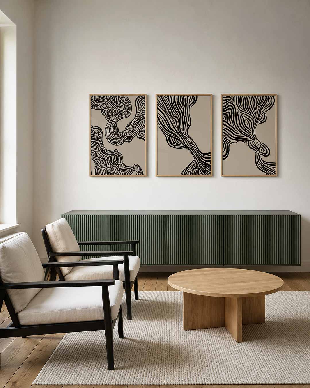 Golvend lijnenspel Posterset