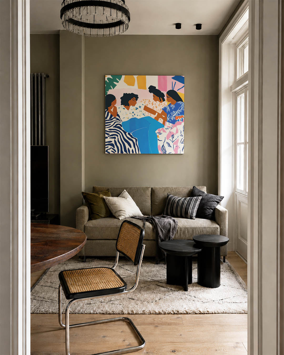Vrolijke kleurencompositie Kunstwerk