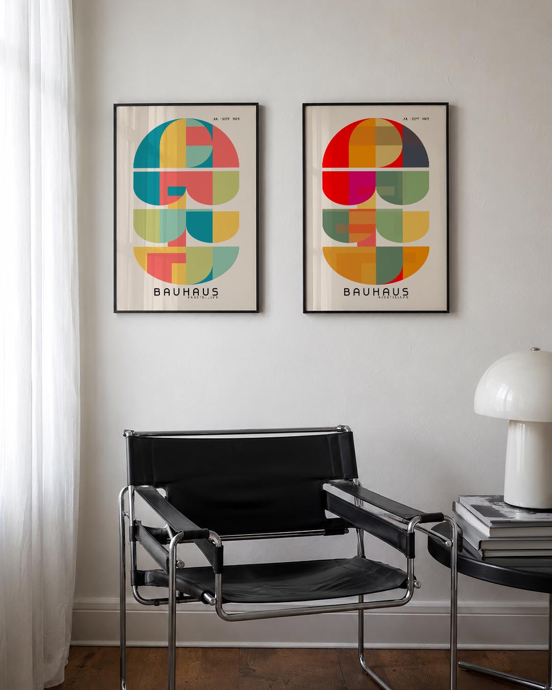 Kleurrijke vlakverdeling Posterset