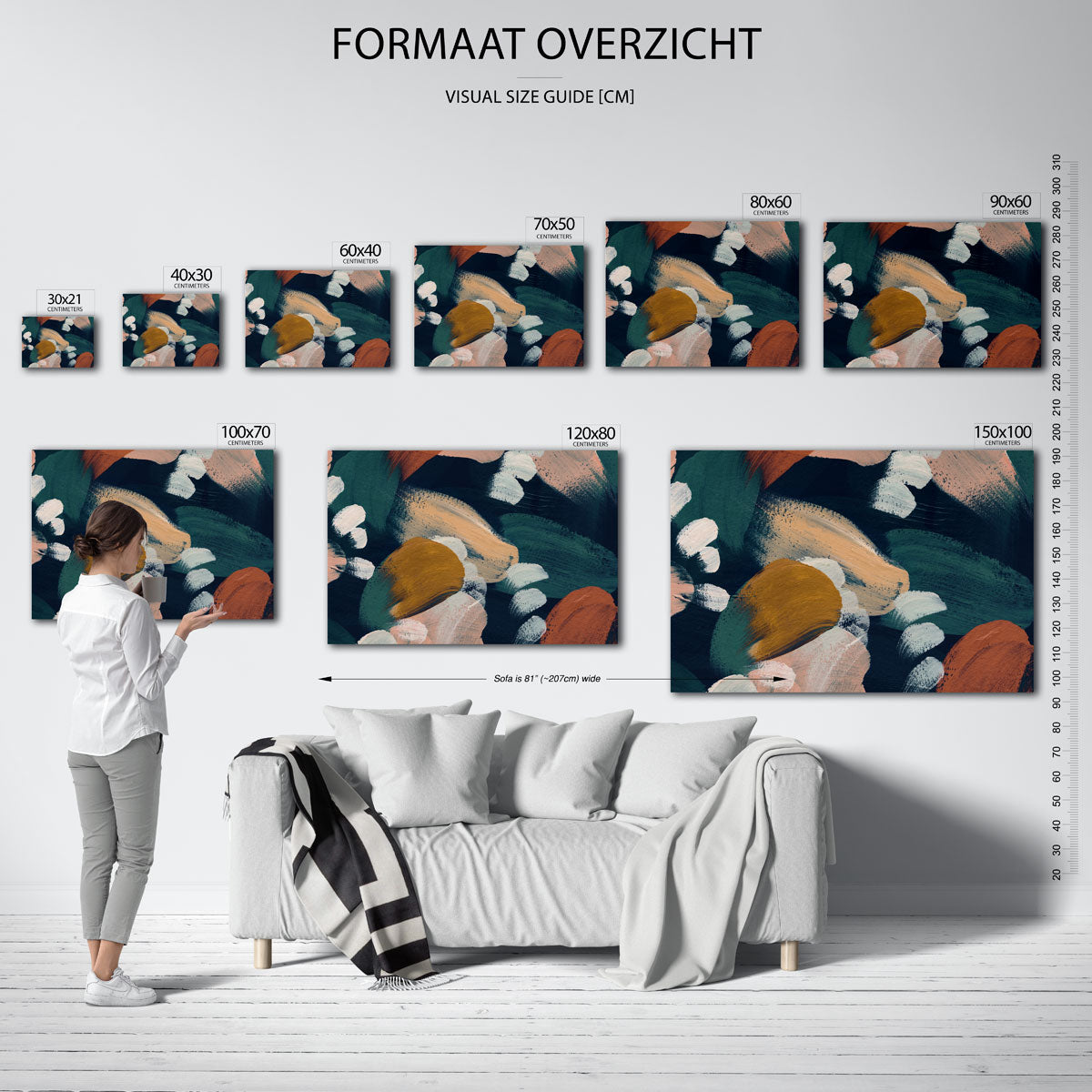Abstracte penseelstreken Poster