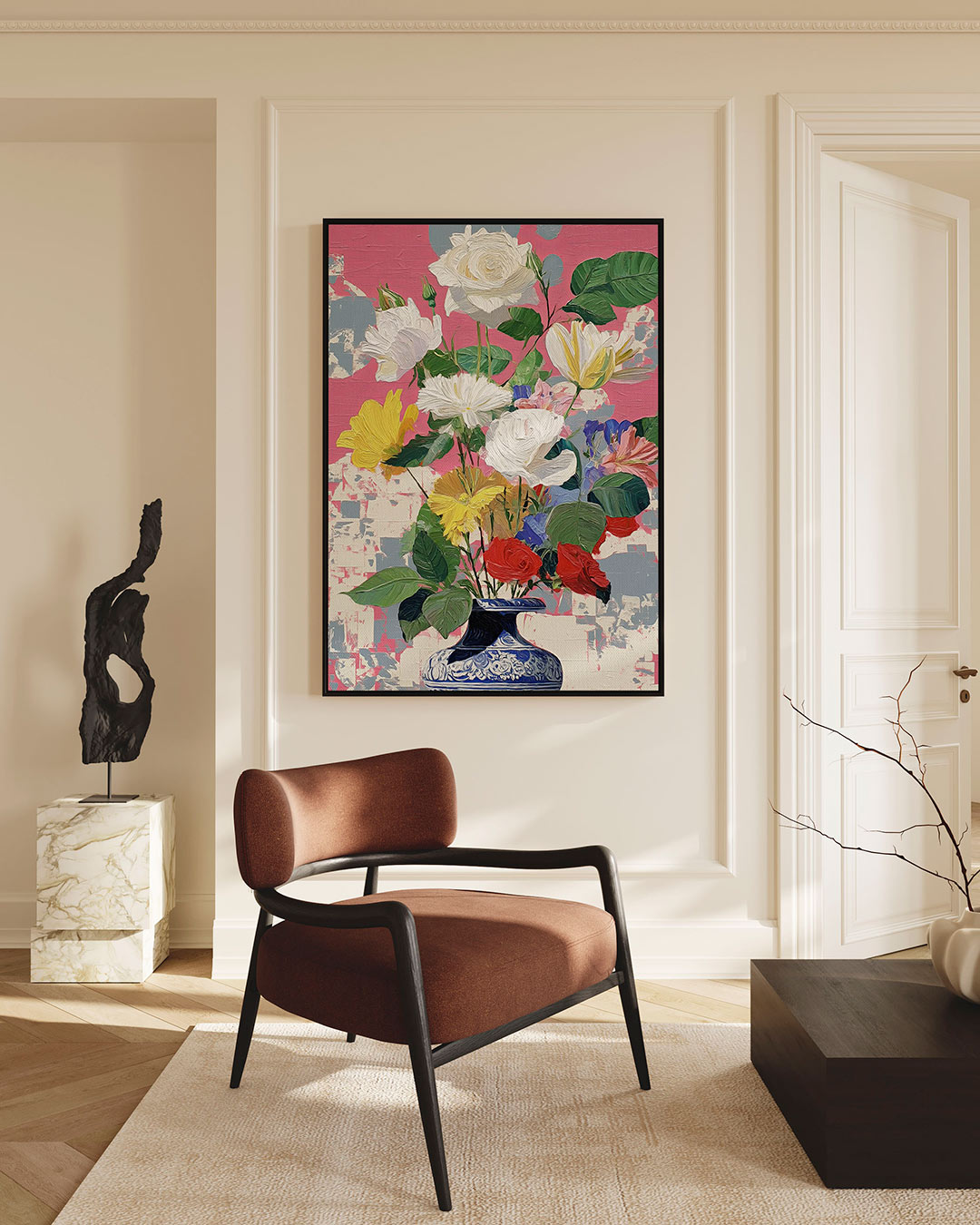 Bloemrijke compositie Kunstwerk
