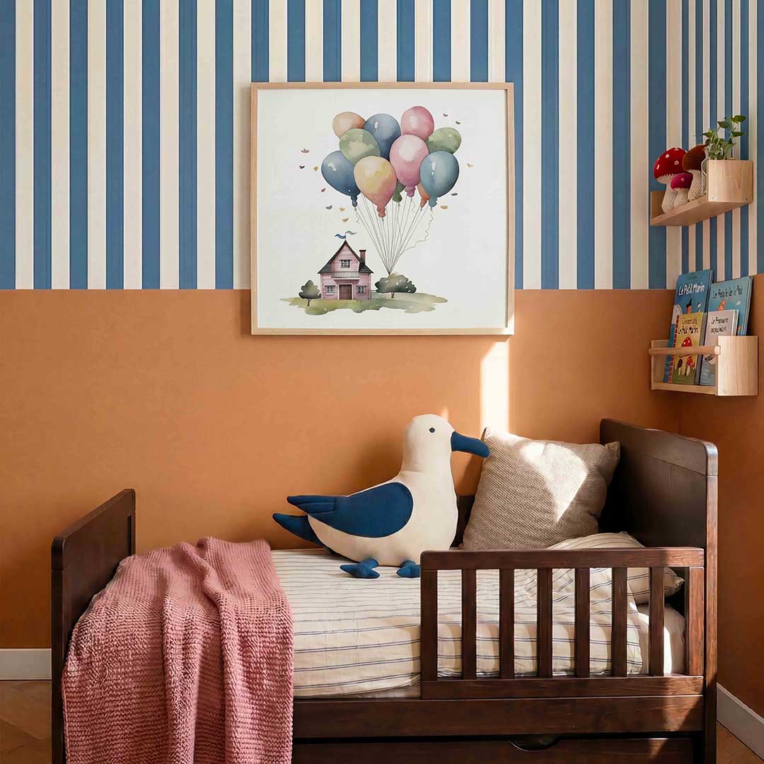 Huis met ballonnen Poster